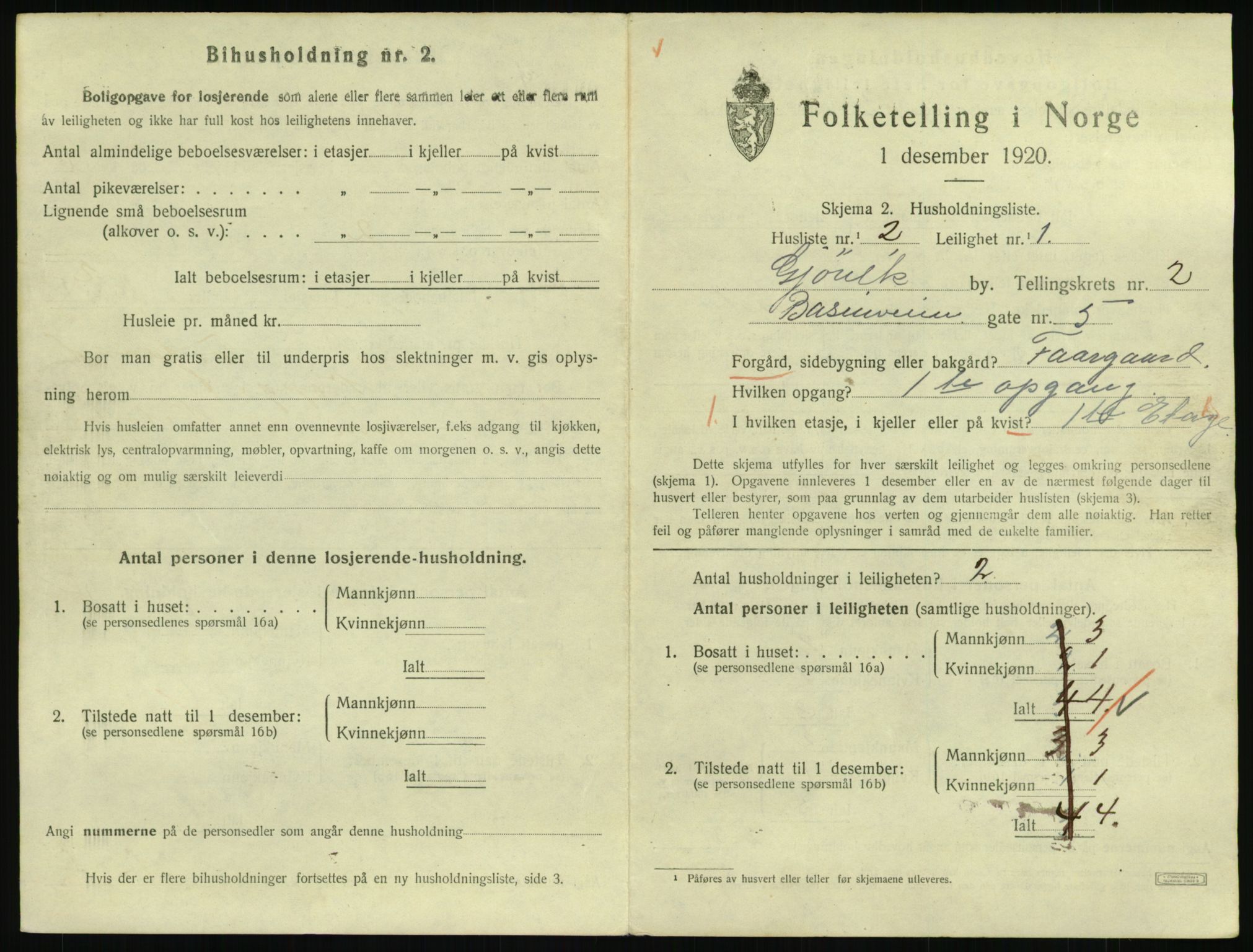 SAH, 1920 census for Gjøvik, 1920, p. 990