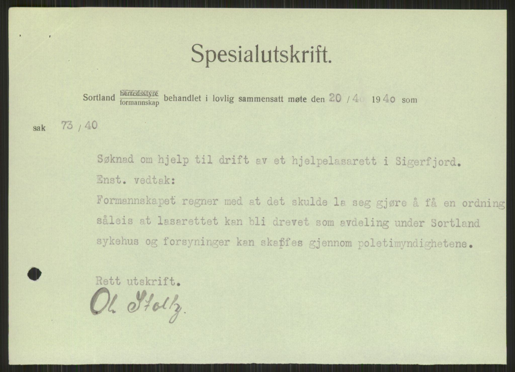 Forsvaret, Forsvarets krigshistoriske avdeling, AV/RA-RAFA-2017/Y/Ya/L0017: II-C-11-31 - Fylkesmenn.  Rapporter om krigsbegivenhetene 1940., 1940, p. 276