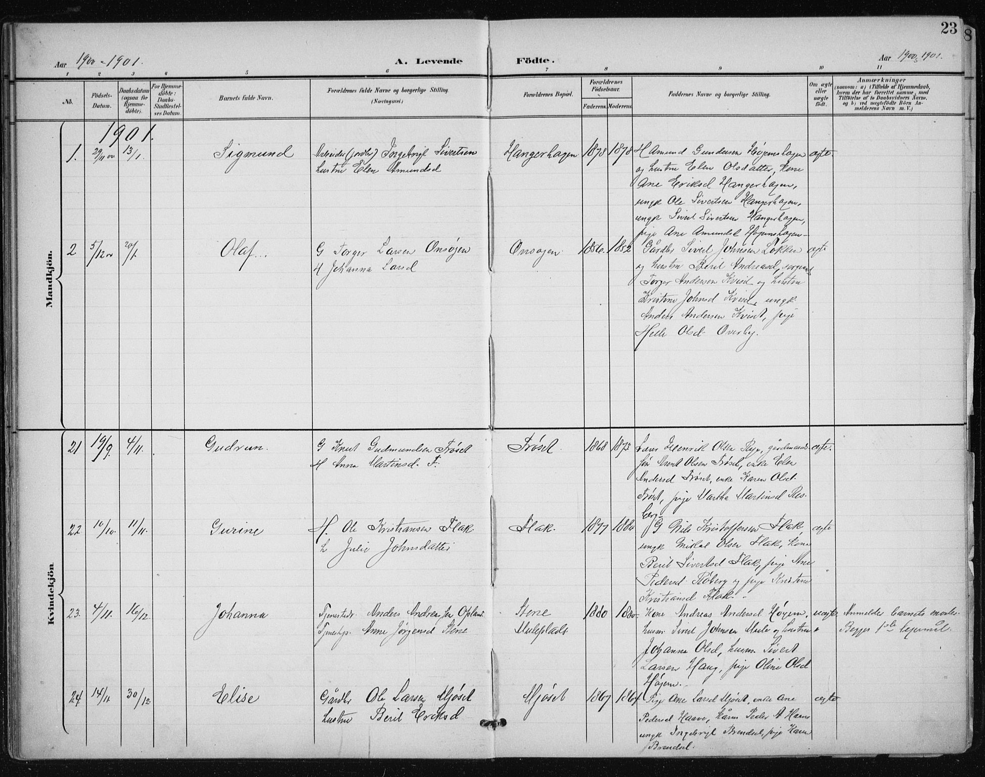 Ministerialprotokoller, klokkerbøker og fødselsregistre - Sør-Trøndelag, SAT/A-1456/612/L0380: Parish register (official) no. 612A12, 1898-1907, p. 23
