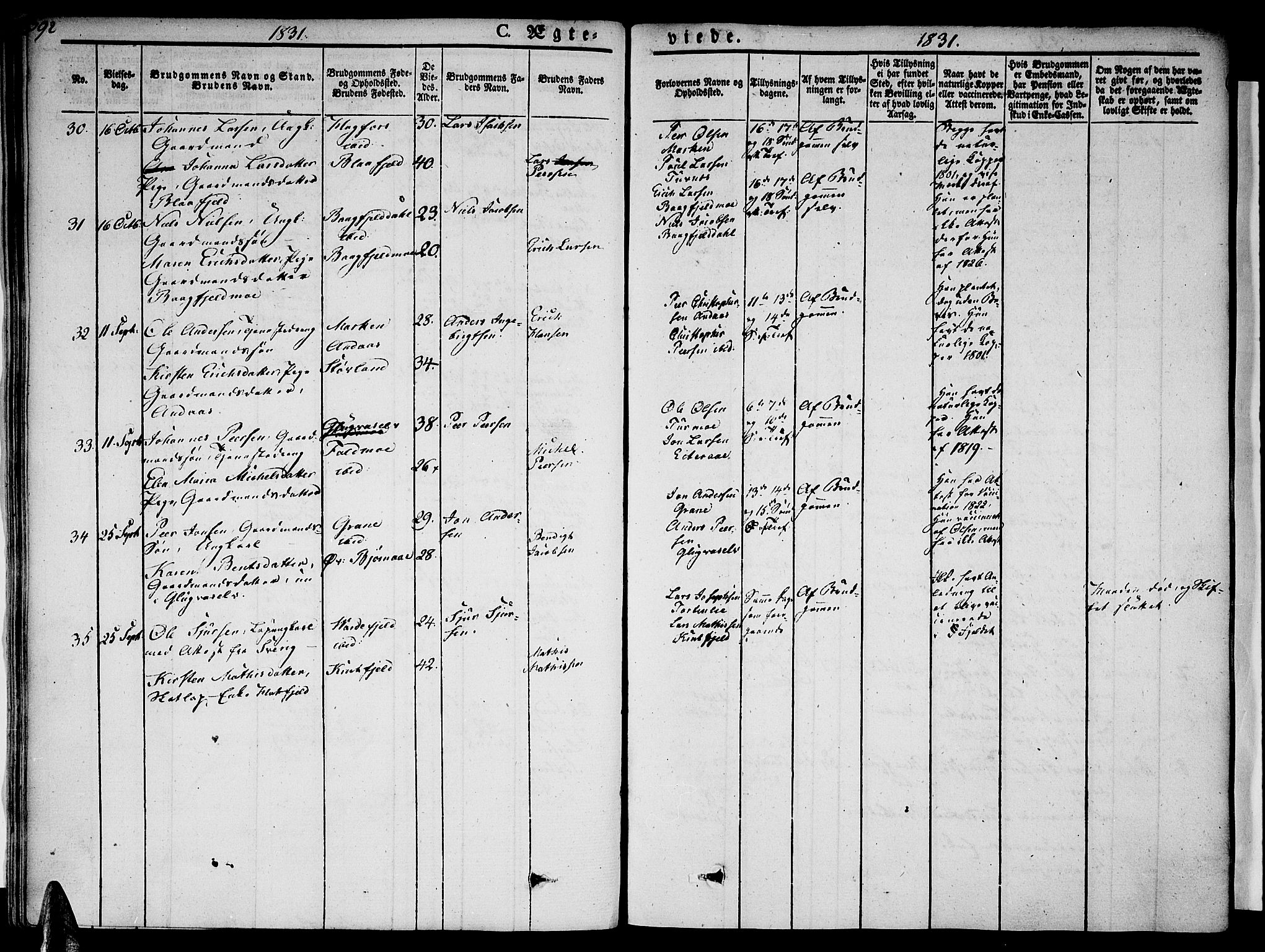 Ministerialprotokoller, klokkerbøker og fødselsregistre - Nordland, AV/SAT-A-1459/820/L0290: Parish register (official) no. 820A11, 1826-1845, p. 392