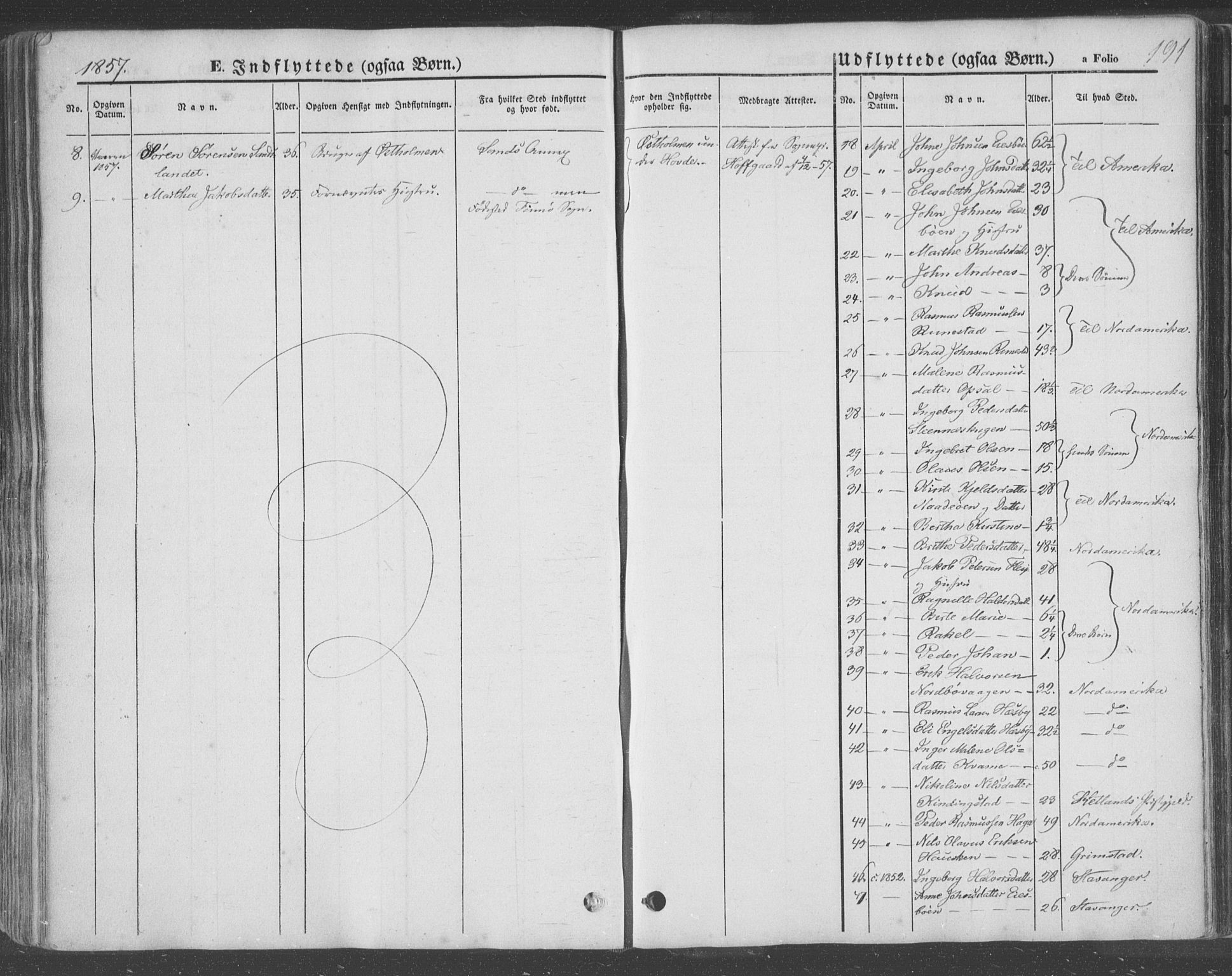 Finnøy sokneprestkontor, AV/SAST-A-101825/H/Ha/Haa/L0007: Parish register (official) no. A 7, 1847-1862, p. 191