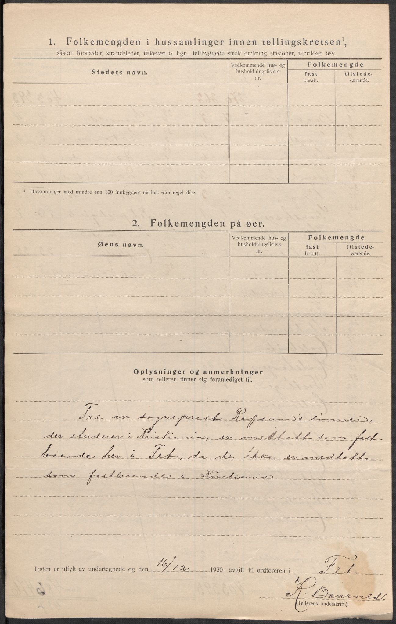 SAO, 1920 census for Fet, 1920, p. 22