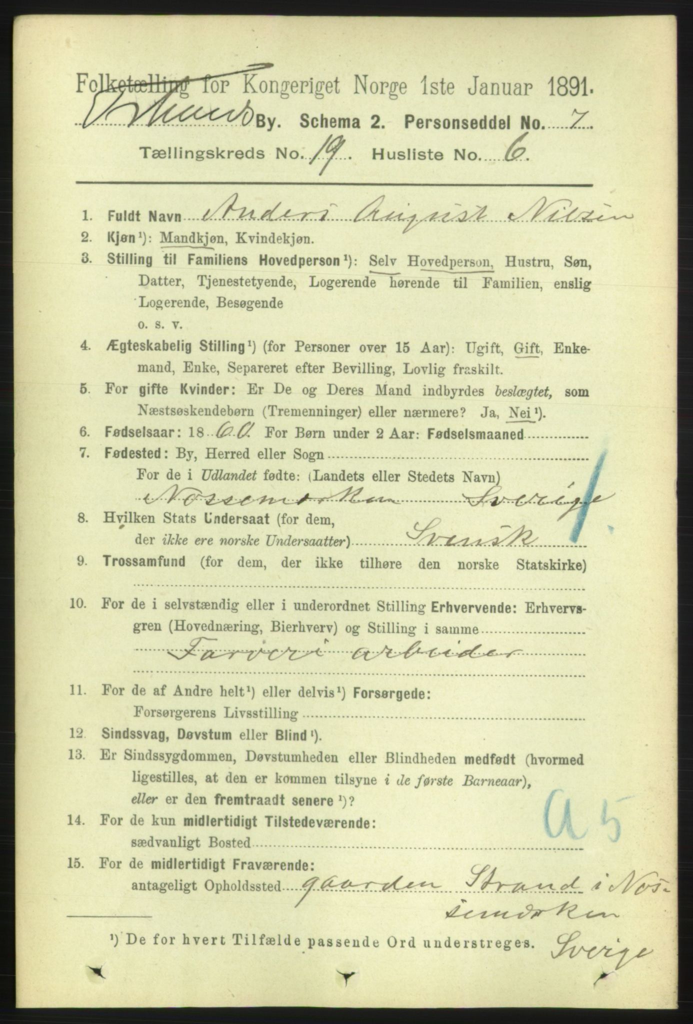 RA, 1891 census for 0101 Fredrikshald, 1891, p. 11979