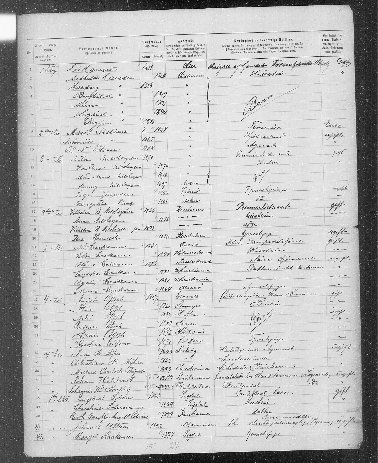 OBA, Municipal Census 1899 for Kristiania, 1899, p. 513