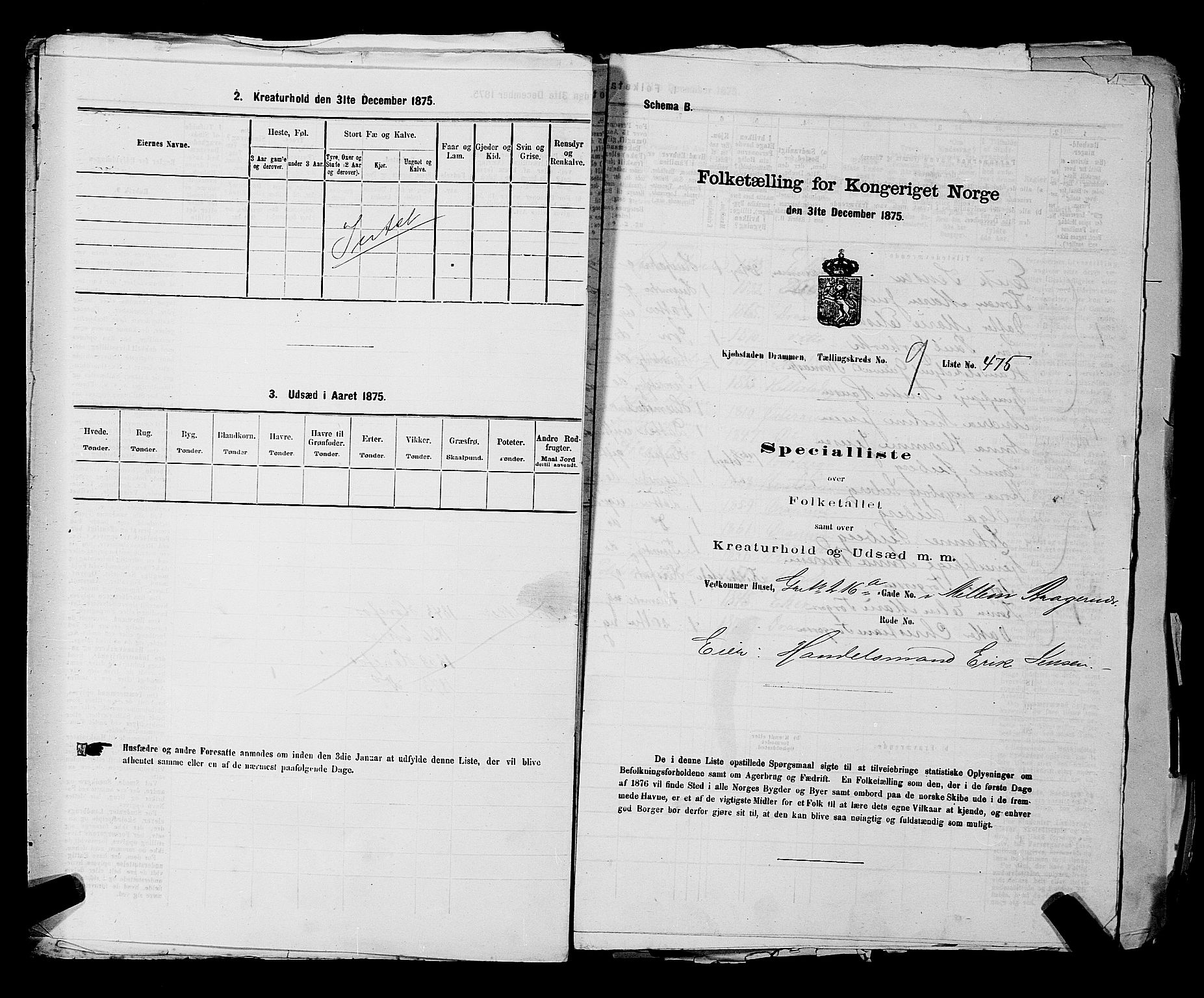 SAKO, 1875 census for 0602 Drammen, 1875, p. 952