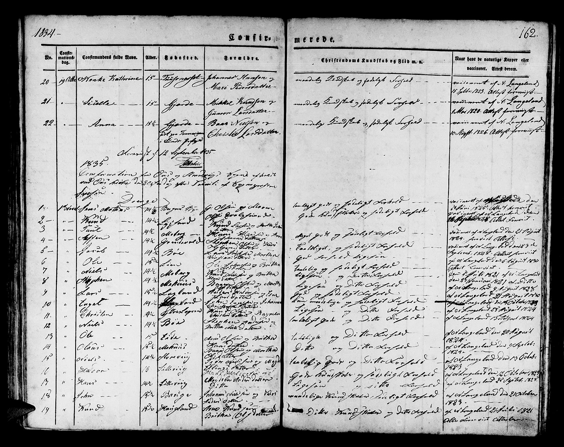 Os sokneprestembete, SAB/A-99929: Parish register (official) no. A 14, 1826-1839, p. 162