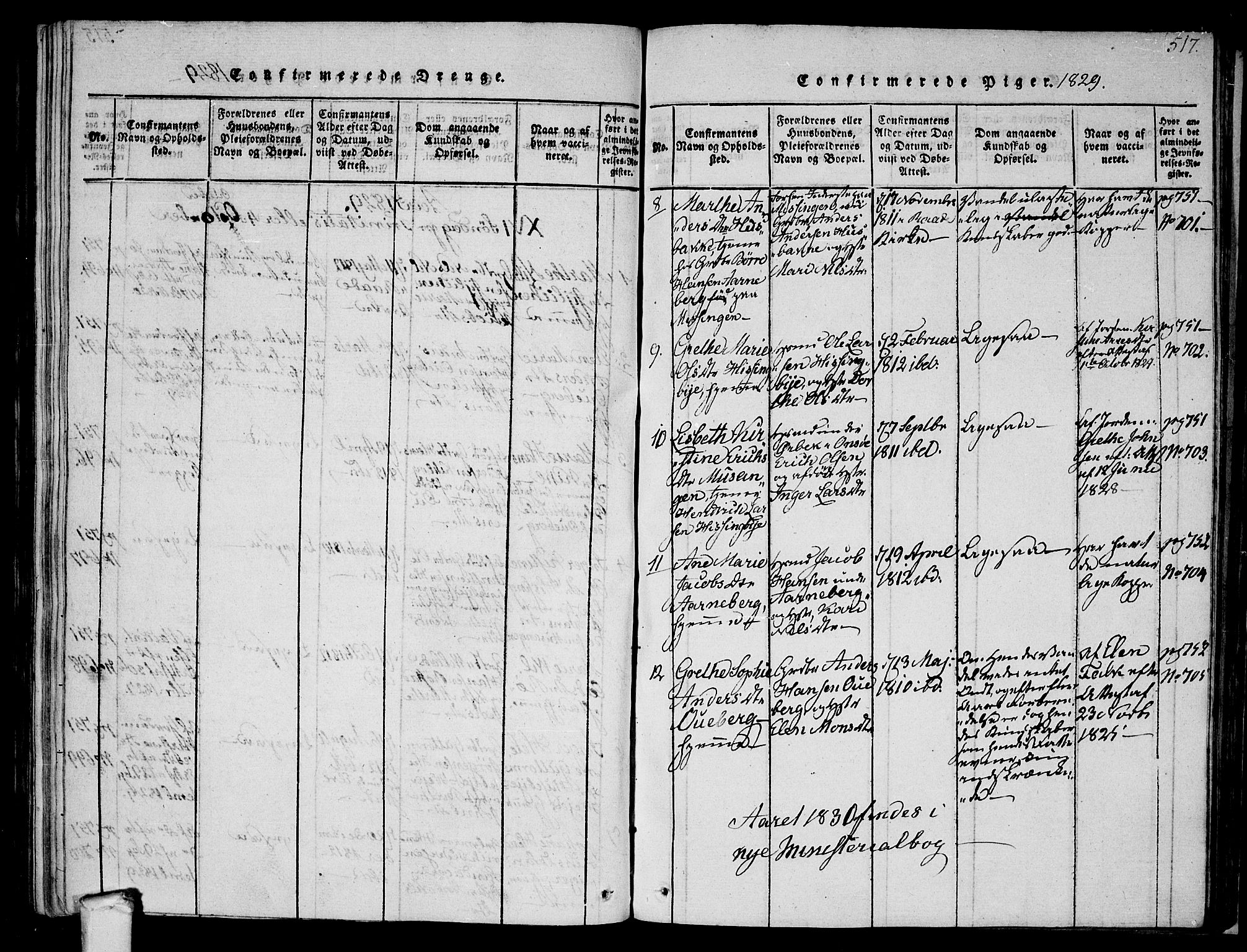 Råde prestekontor kirkebøker, AV/SAO-A-2009/F/Fa/L0004: Parish register (official) no. 4, 1814-1830, p. 516-517
