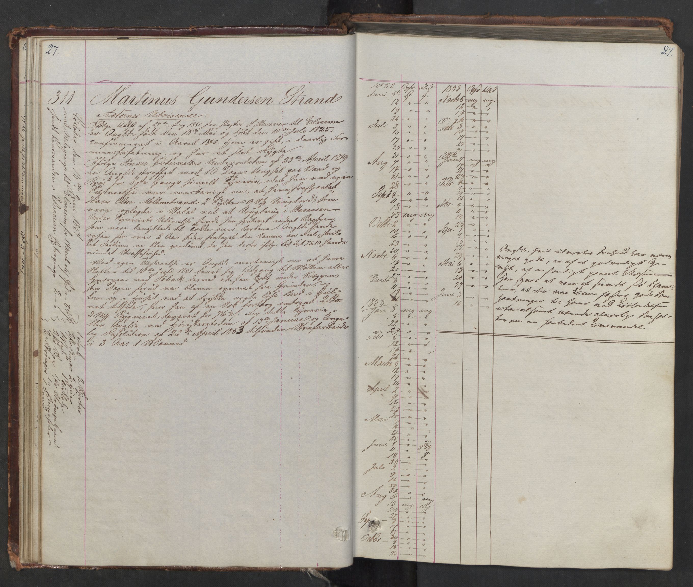 Botsfengslet, AV/RA-S-1539/D/Db/Dbb/L0002: 285a - 603a, 1852-1853, p. 27