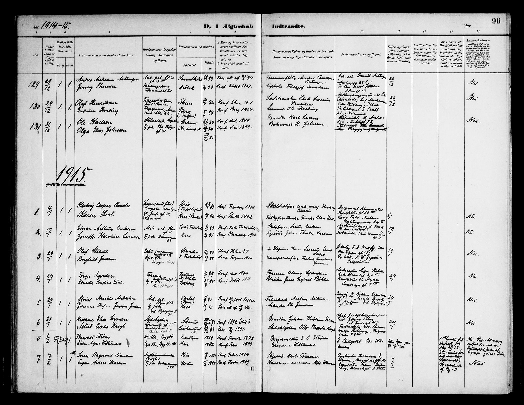 Frogner prestekontor Kirkebøker, SAO/A-10886/F/Fa/L0003: Parish register (official) no. 3, 1898-1917, p. 96
