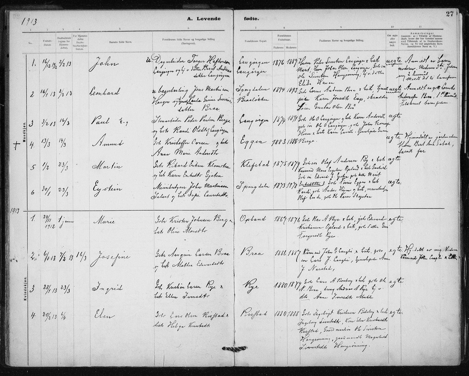 Ministerialprotokoller, klokkerbøker og fødselsregistre - Sør-Trøndelag, SAT/A-1456/612/L0381: Parish register (official) no. 612A13, 1907-1923, p. 27