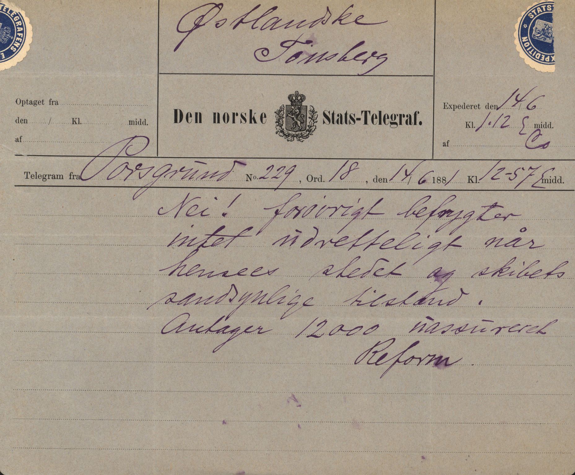 Pa 63 - Østlandske skibsassuranceforening, VEMU/A-1079/G/Ga/L0014/0001: Havaridokumenter / Mette, Margrethe, Eliezer, Dagny, 1881, p. 6