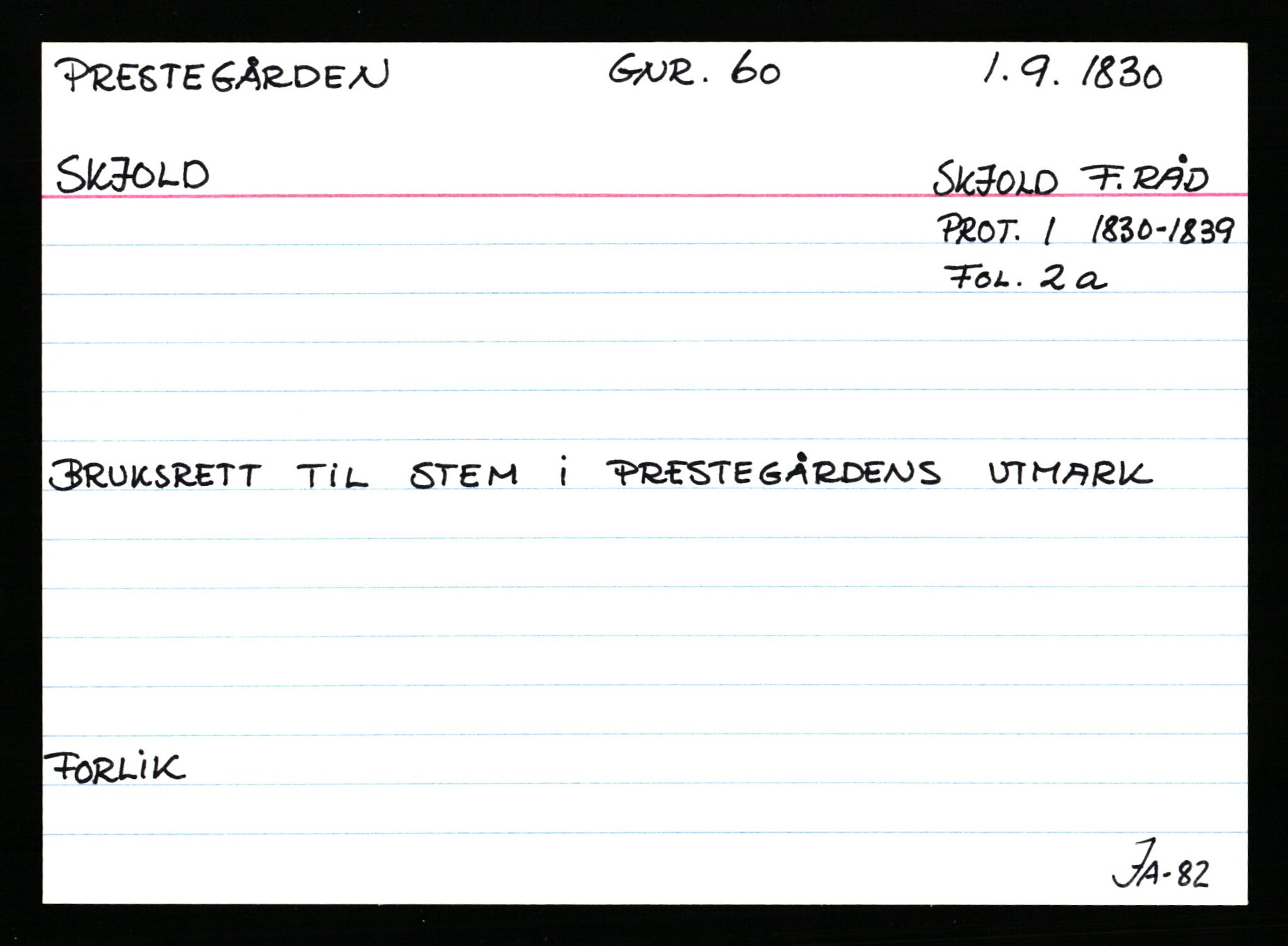 Statsarkivet i Stavanger, AV/SAST-A-101971/03/Y/Ym/L0045: Åstedskort sortert etter gårdsnavn: Prestegården - Rapstad, 1600-1950, p. 123