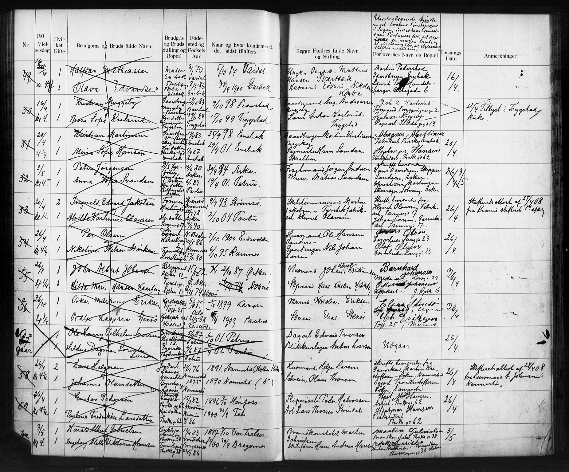 Paulus prestekontor Kirkebøker, AV/SAO-A-10871/H/Ha/L0001: Banns register no. 1, 1902-1914
