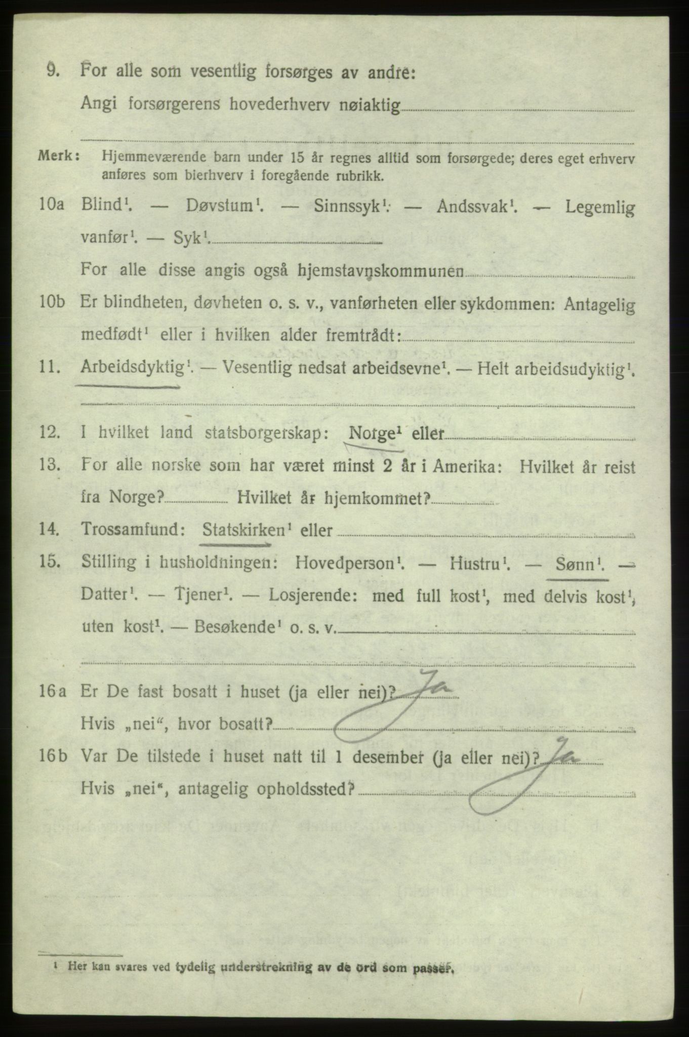 SAB, 1920 census for Sveio, 1920, p. 2033