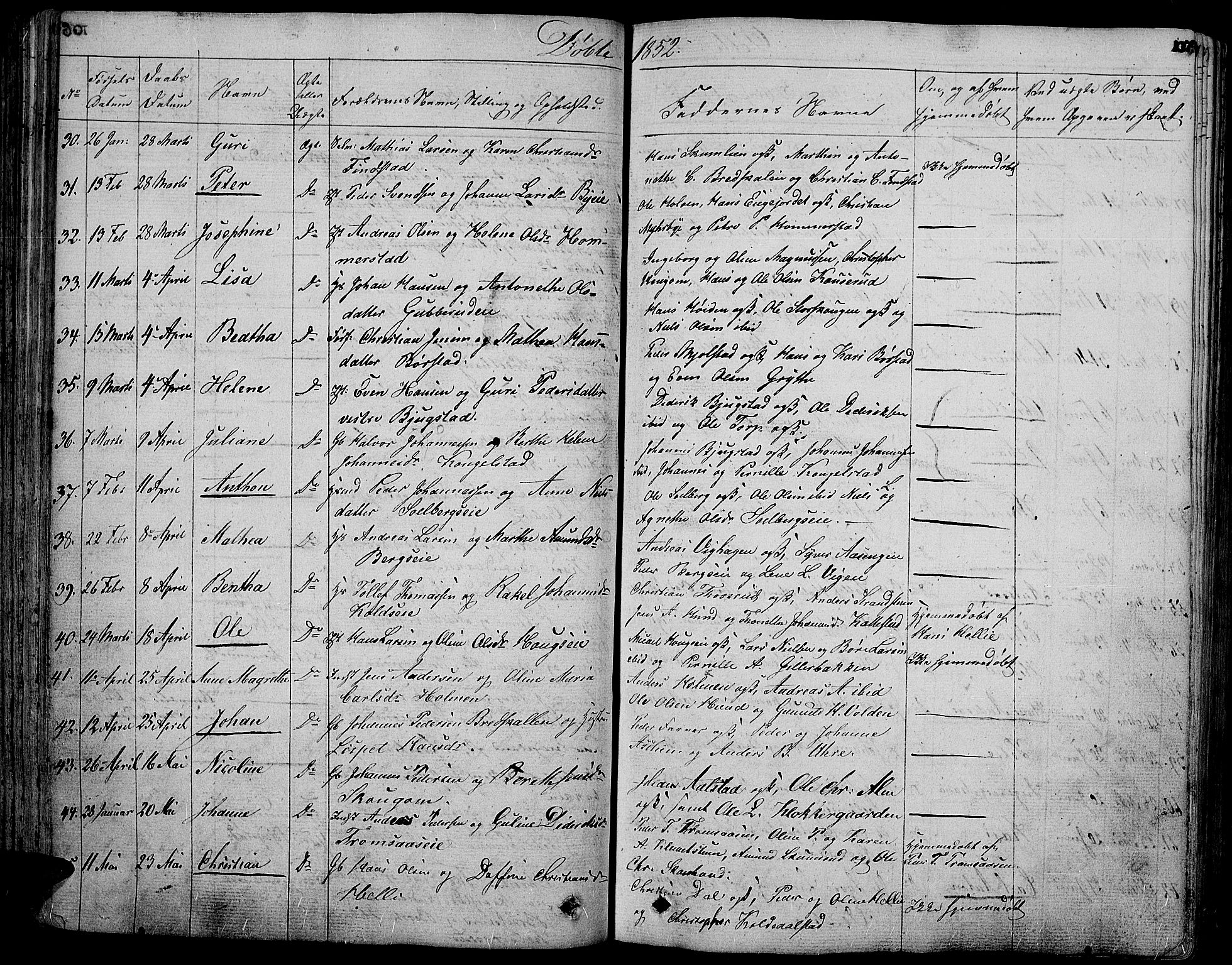 Vardal prestekontor, AV/SAH-PREST-100/H/Ha/Hab/L0004: Parish register (copy) no. 4, 1831-1853, p. 107