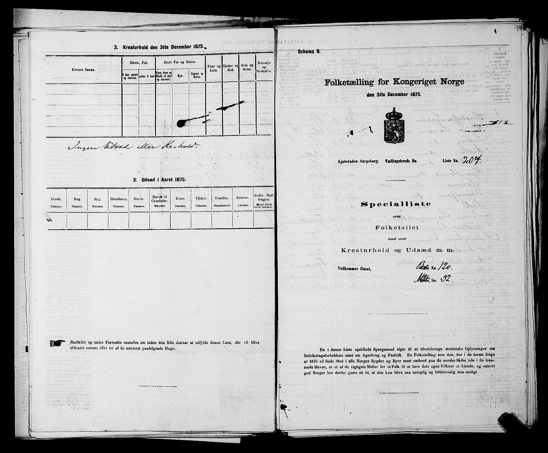 RA, 1875 census for 0102P Sarpsborg, 1875, p. 477