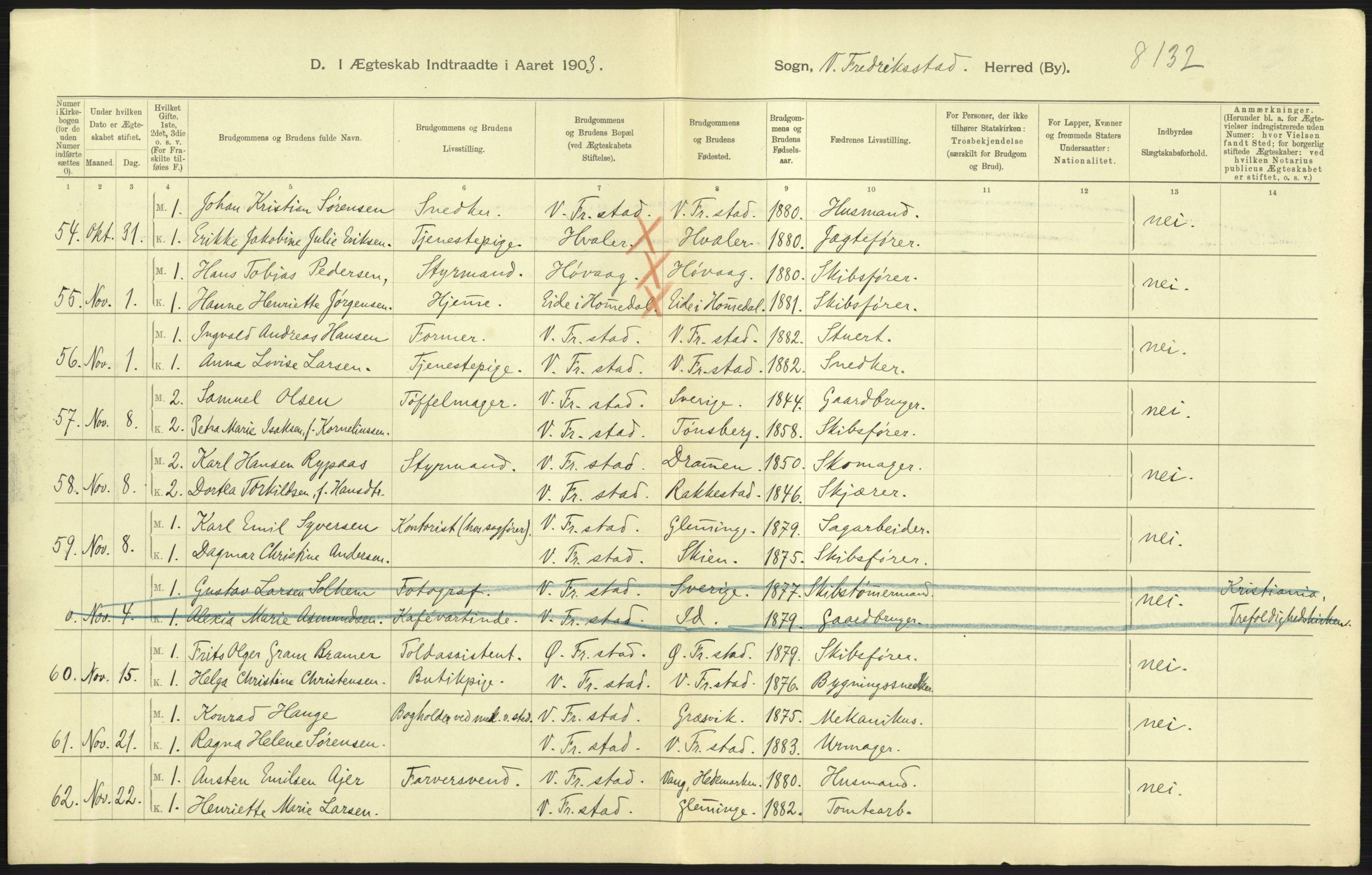 Statistisk sentralbyrå, Sosiodemografiske emner, Befolkning, AV/RA-S-2228/D/Df/Dfa/Dfaa/L0001: Smålenenes amt: Fødte, gifte, døde, 1903, p. 637