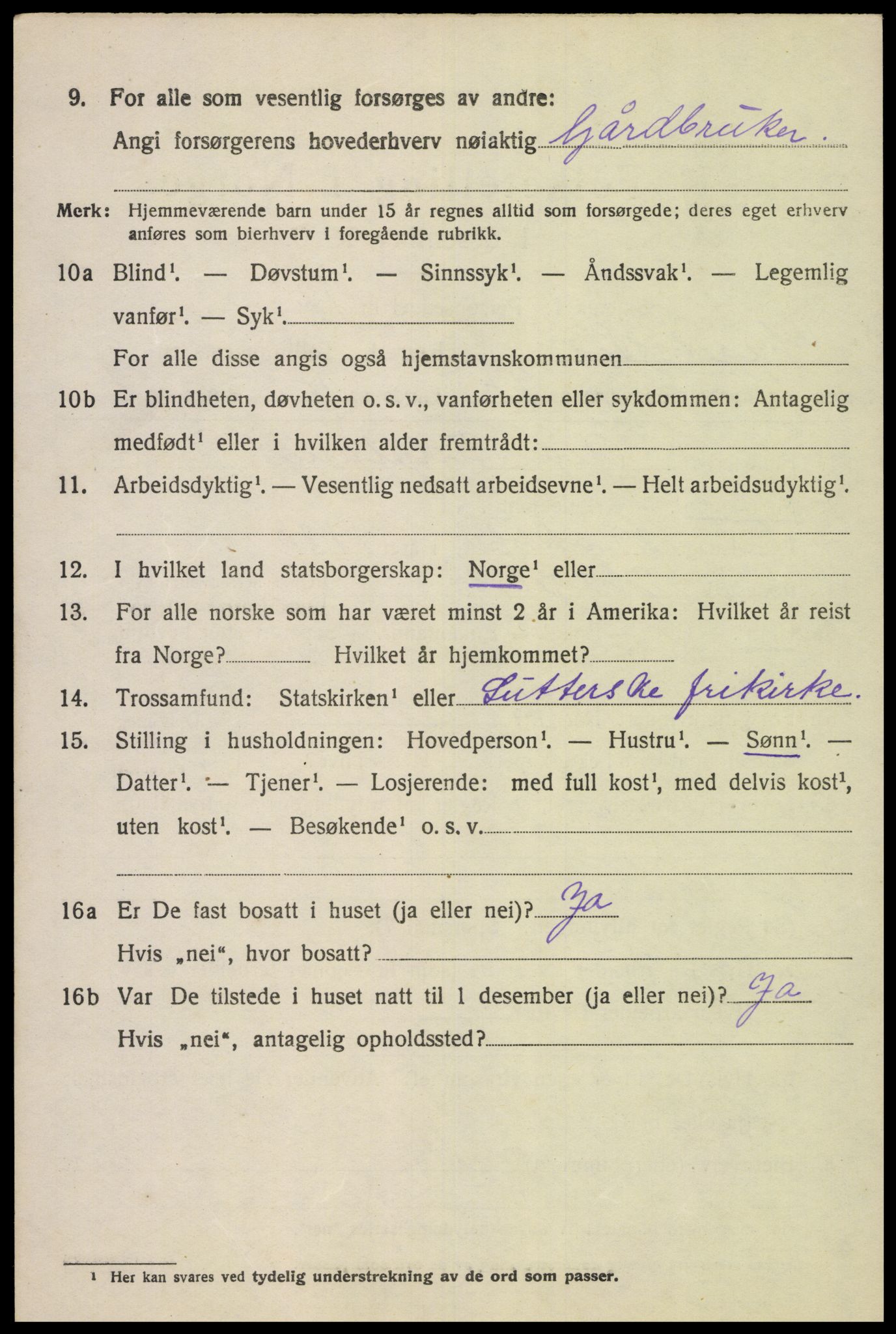 SAK, 1920 census for Hægebostad, 1920, p. 2004