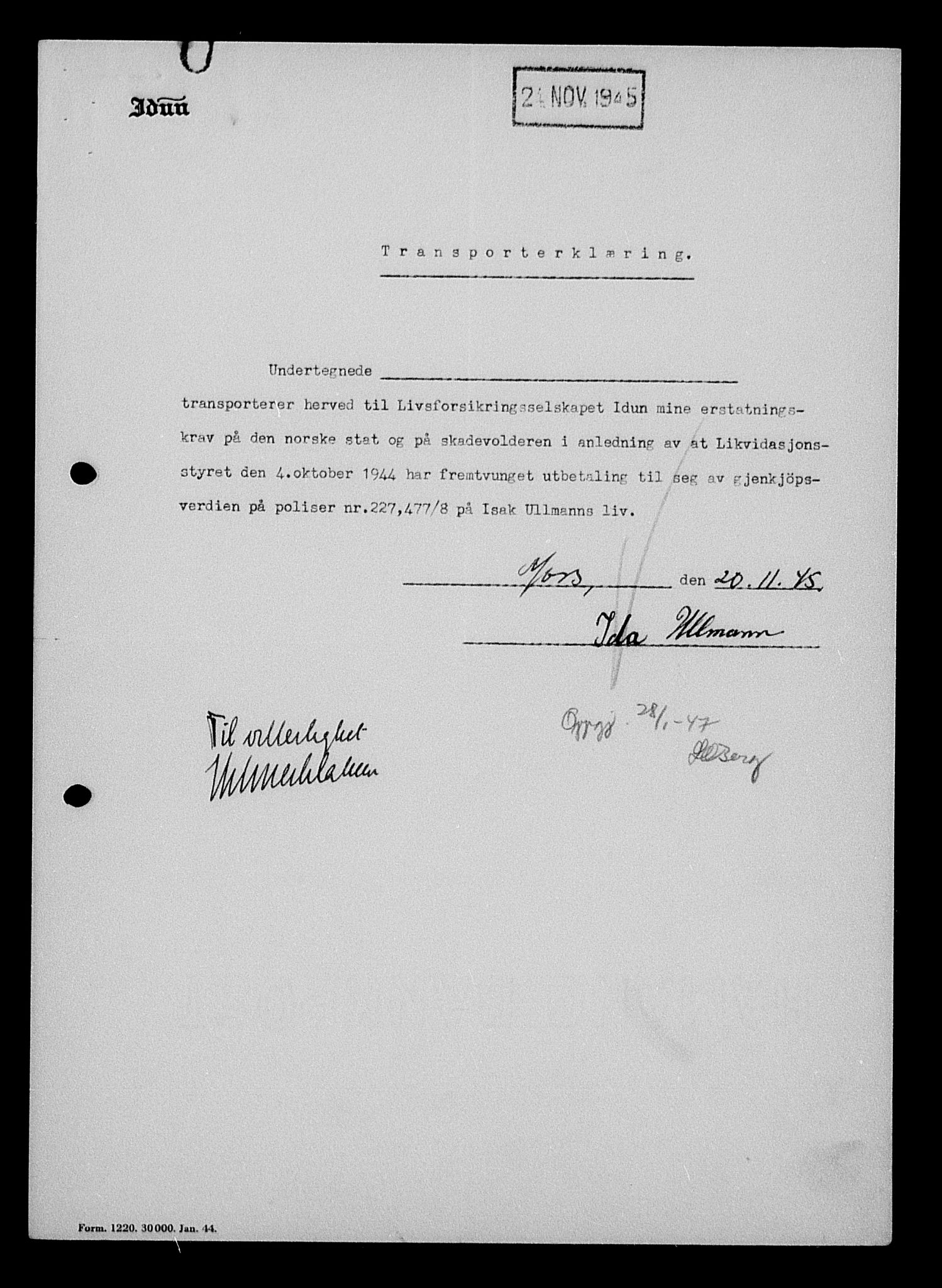 Justisdepartementet, Tilbakeføringskontoret for inndratte formuer, AV/RA-S-1564/H/Hc/Hcd/L1008: --, 1945-1947, p. 378