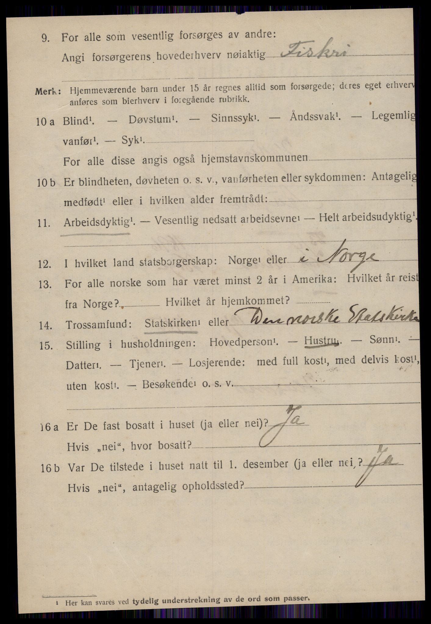 SAT, 1920 census for Hopen, 1920, p. 471