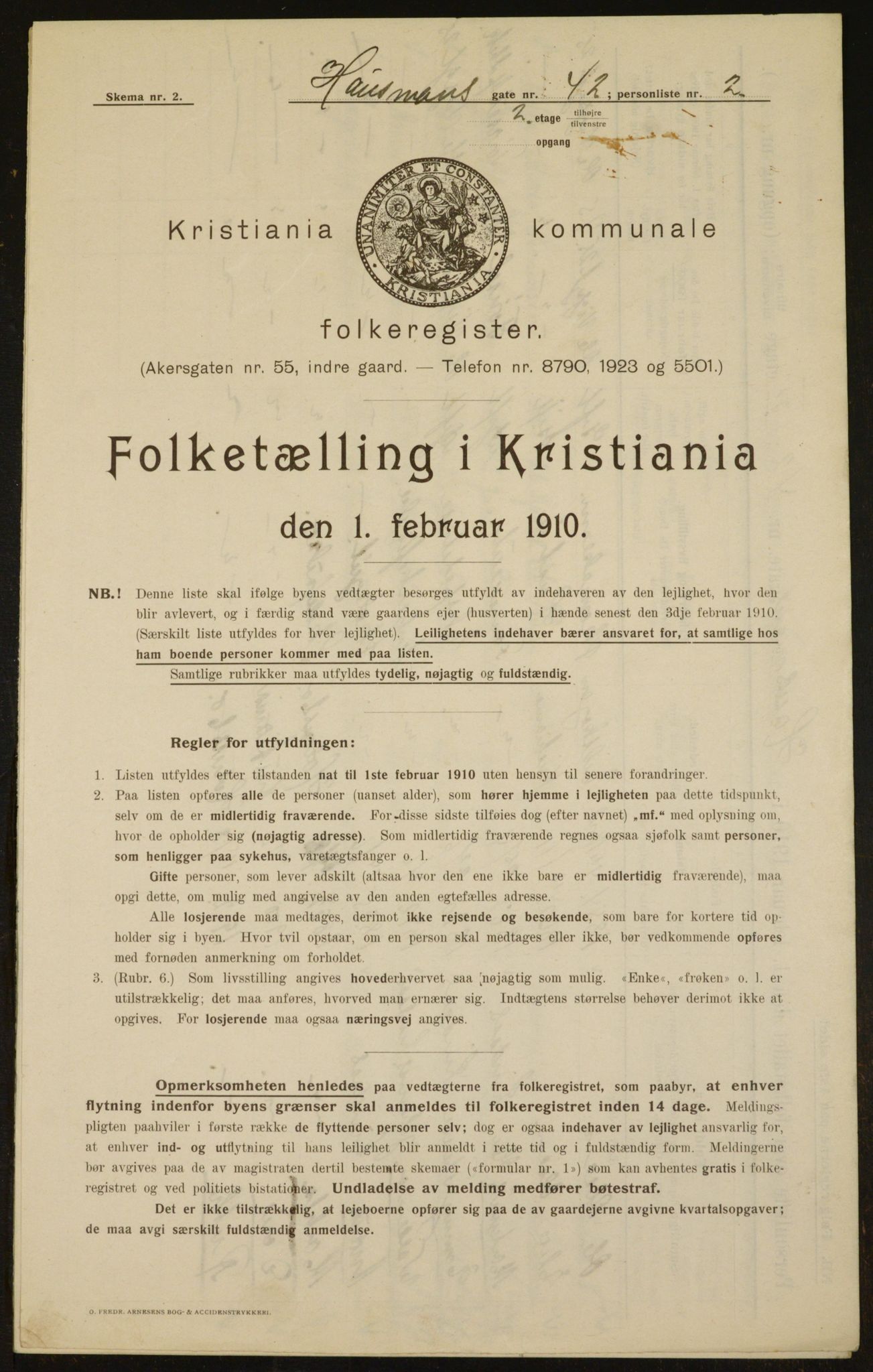 OBA, Municipal Census 1910 for Kristiania, 1910, p. 33684