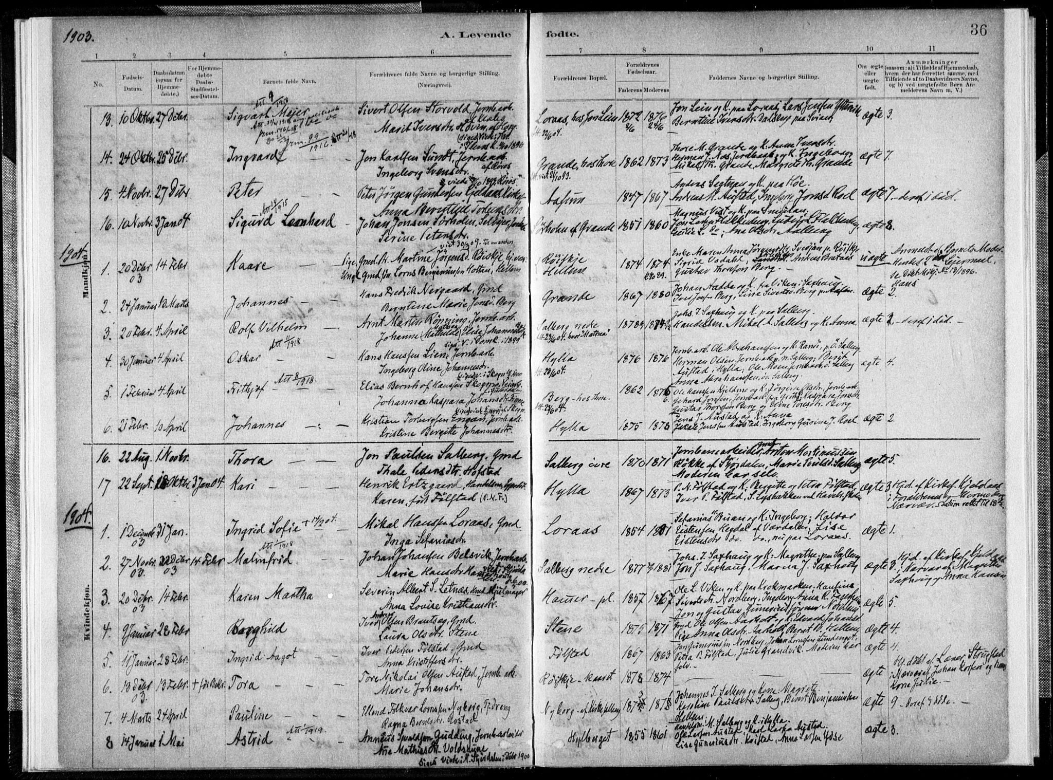 Ministerialprotokoller, klokkerbøker og fødselsregistre - Nord-Trøndelag, SAT/A-1458/731/L0309: Parish register (official) no. 731A01, 1879-1918, p. 36