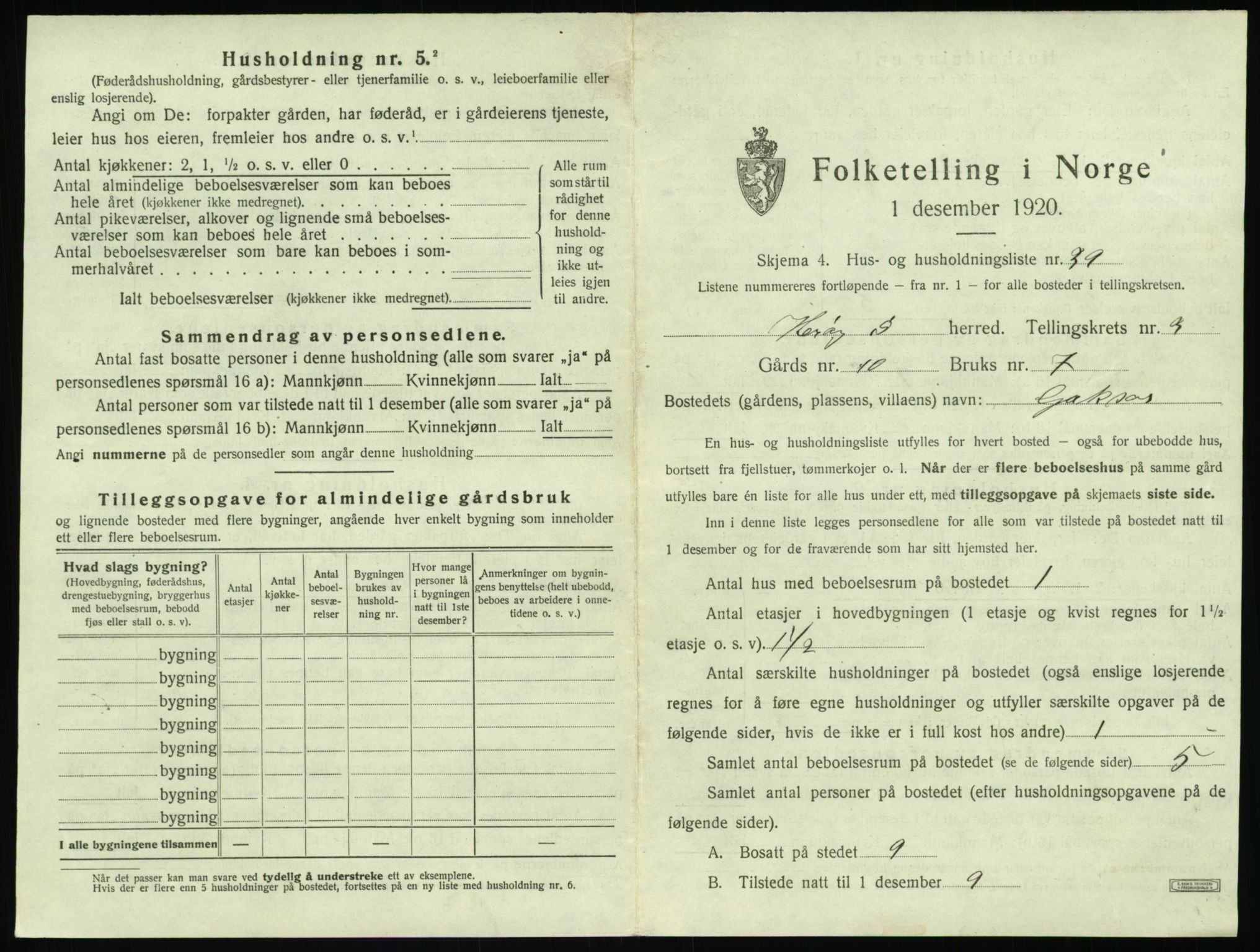 SAT, 1920 census for Herøy (MR), 1920, p. 257