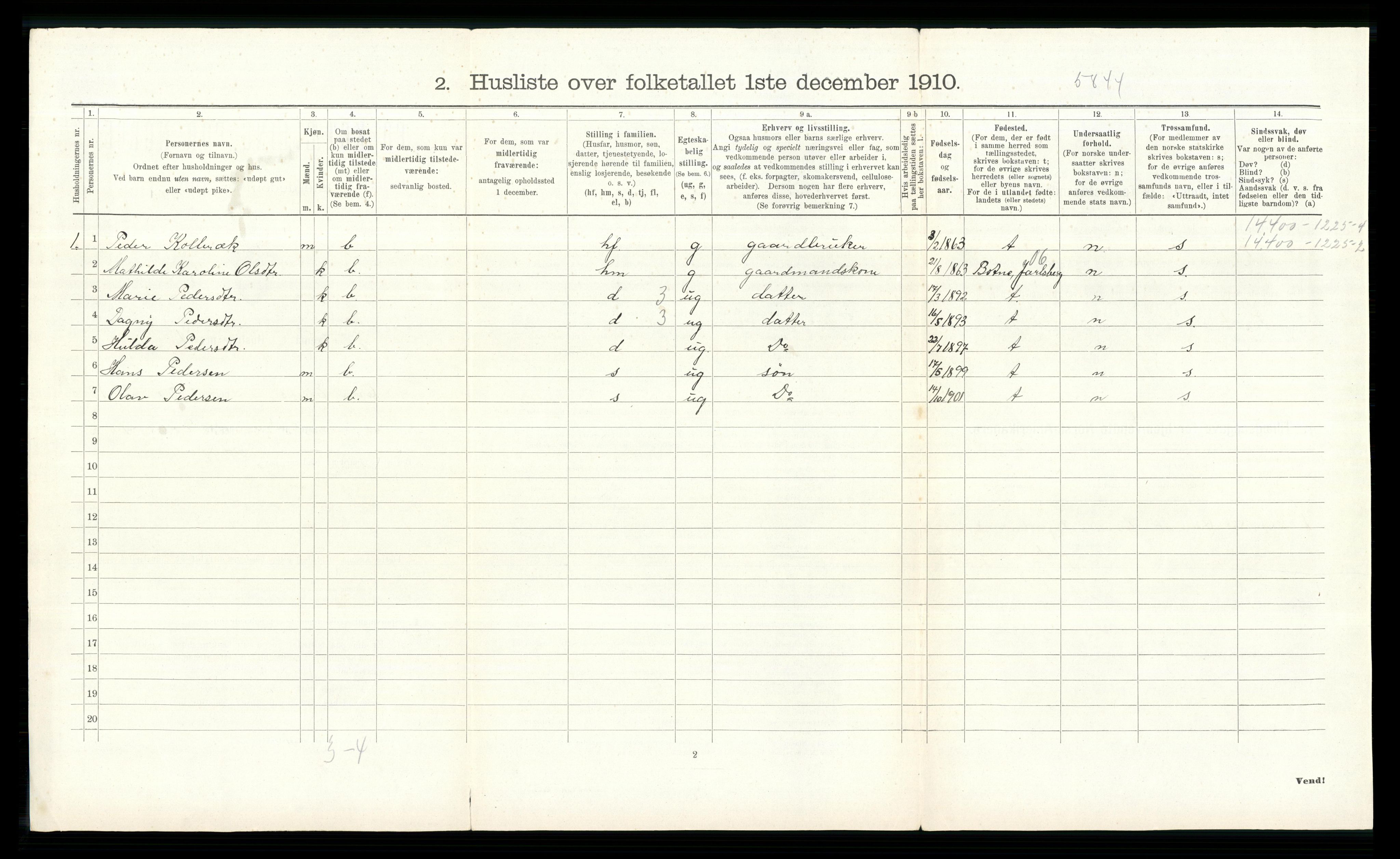 RA, 1910 census for Øvre Eiker, 1910, p. 2600