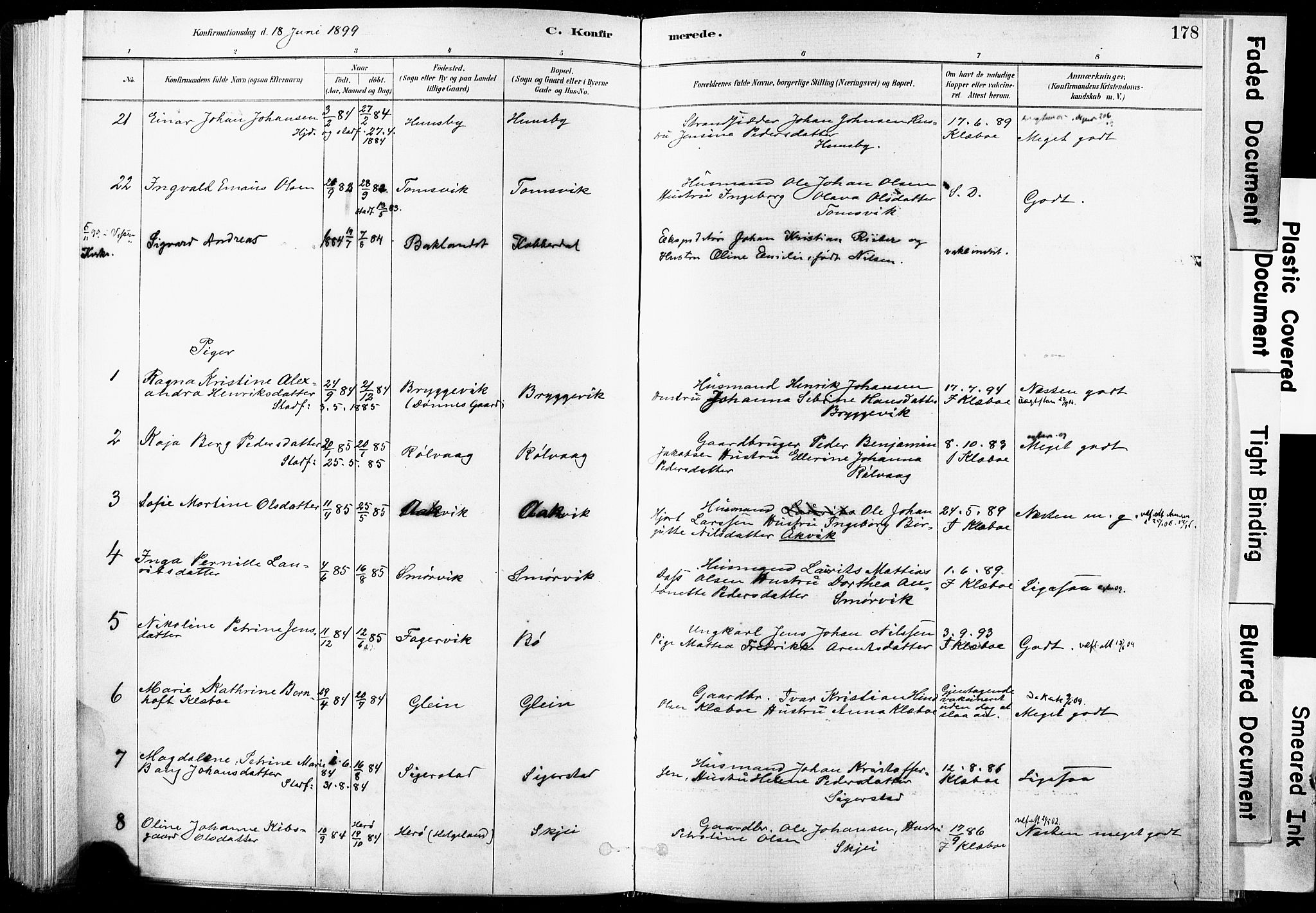 Ministerialprotokoller, klokkerbøker og fødselsregistre - Nordland, AV/SAT-A-1459/835/L0525: Parish register (official) no. 835A03I, 1881-1910, p. 178