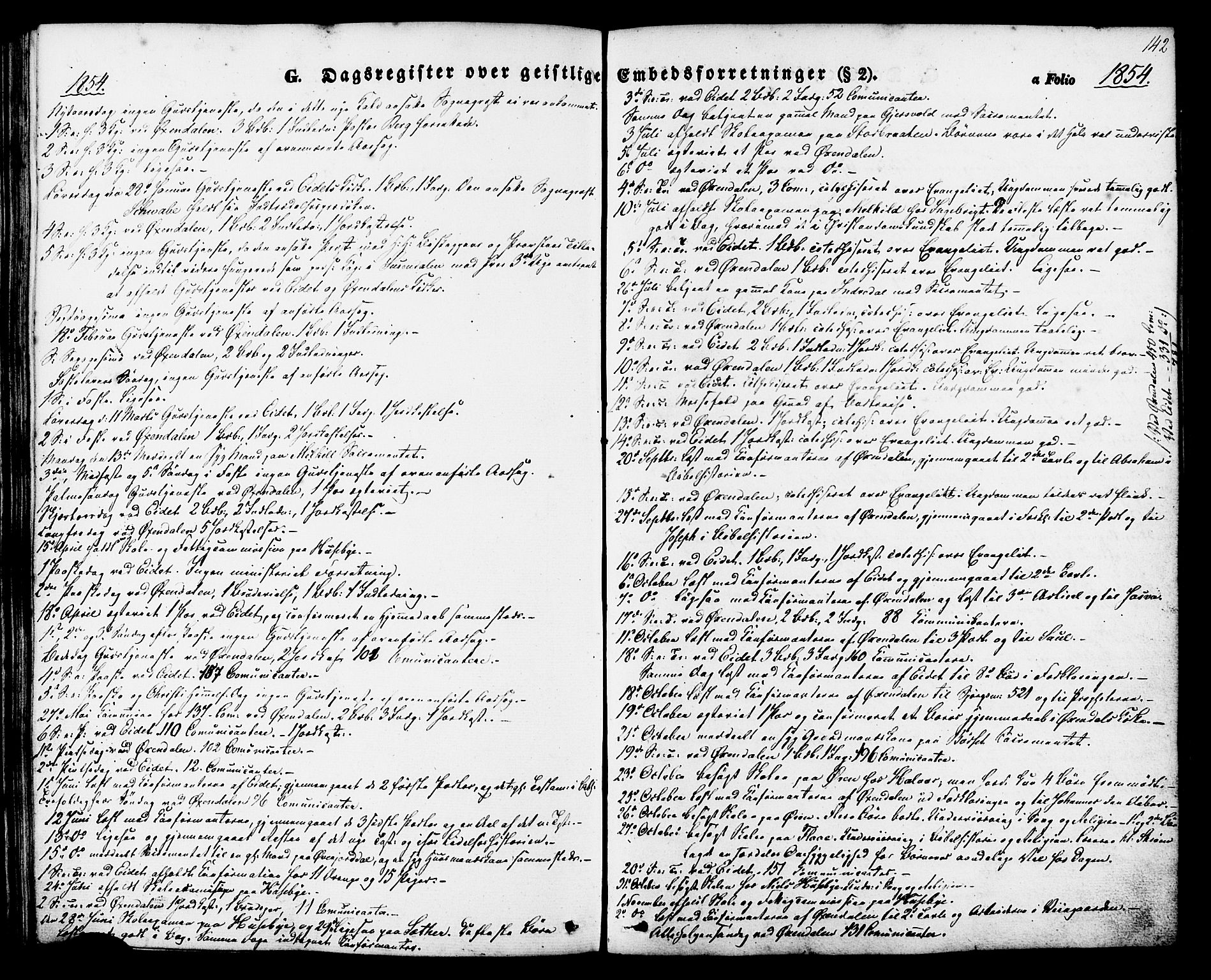 Ministerialprotokoller, klokkerbøker og fødselsregistre - Møre og Romsdal, SAT/A-1454/588/L1004: Parish register (official) no. 588A01, 1854-1870, p. 142