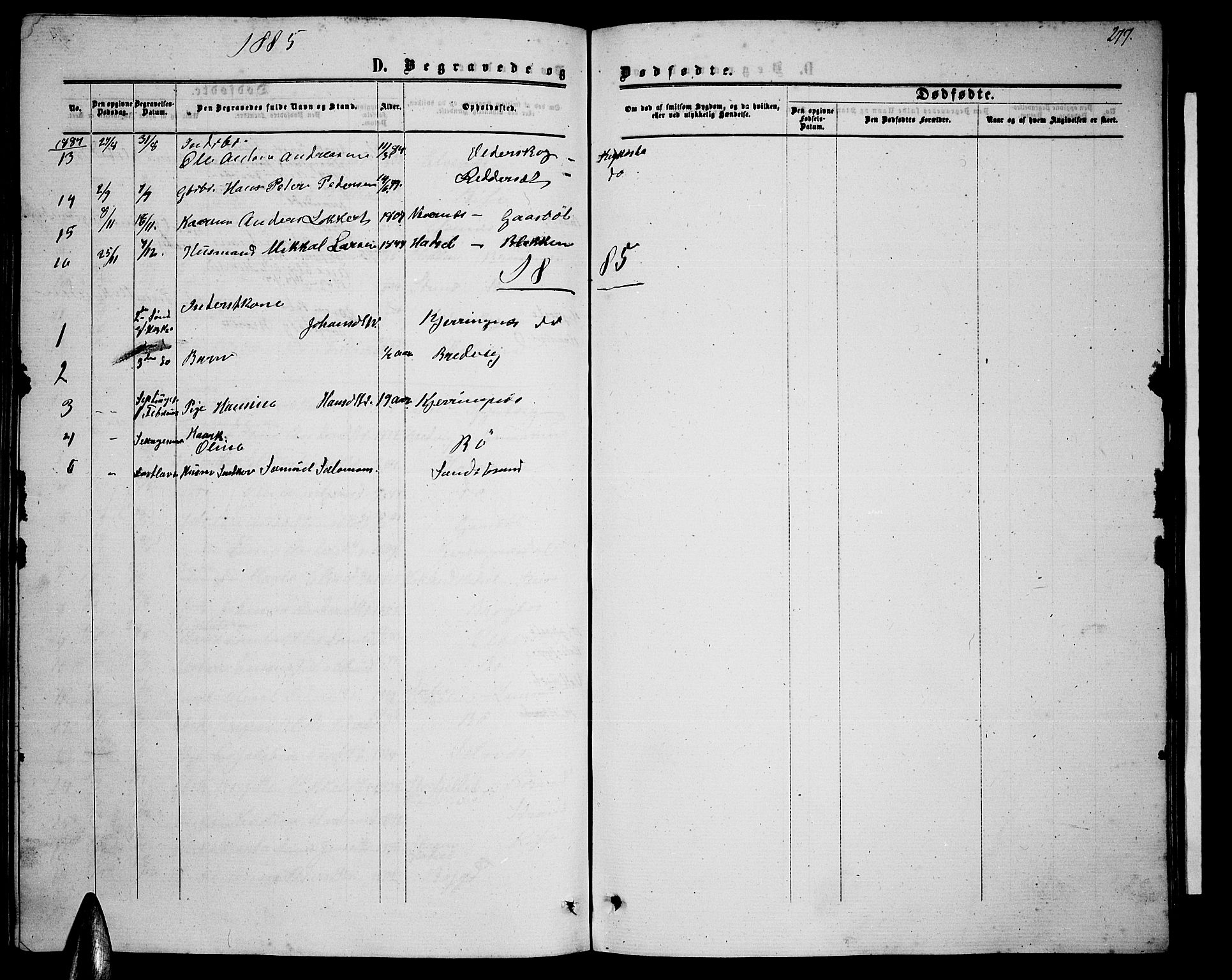 Ministerialprotokoller, klokkerbøker og fødselsregistre - Nordland, AV/SAT-A-1459/895/L1381: Parish register (copy) no. 895C03, 1864-1885, p. 277