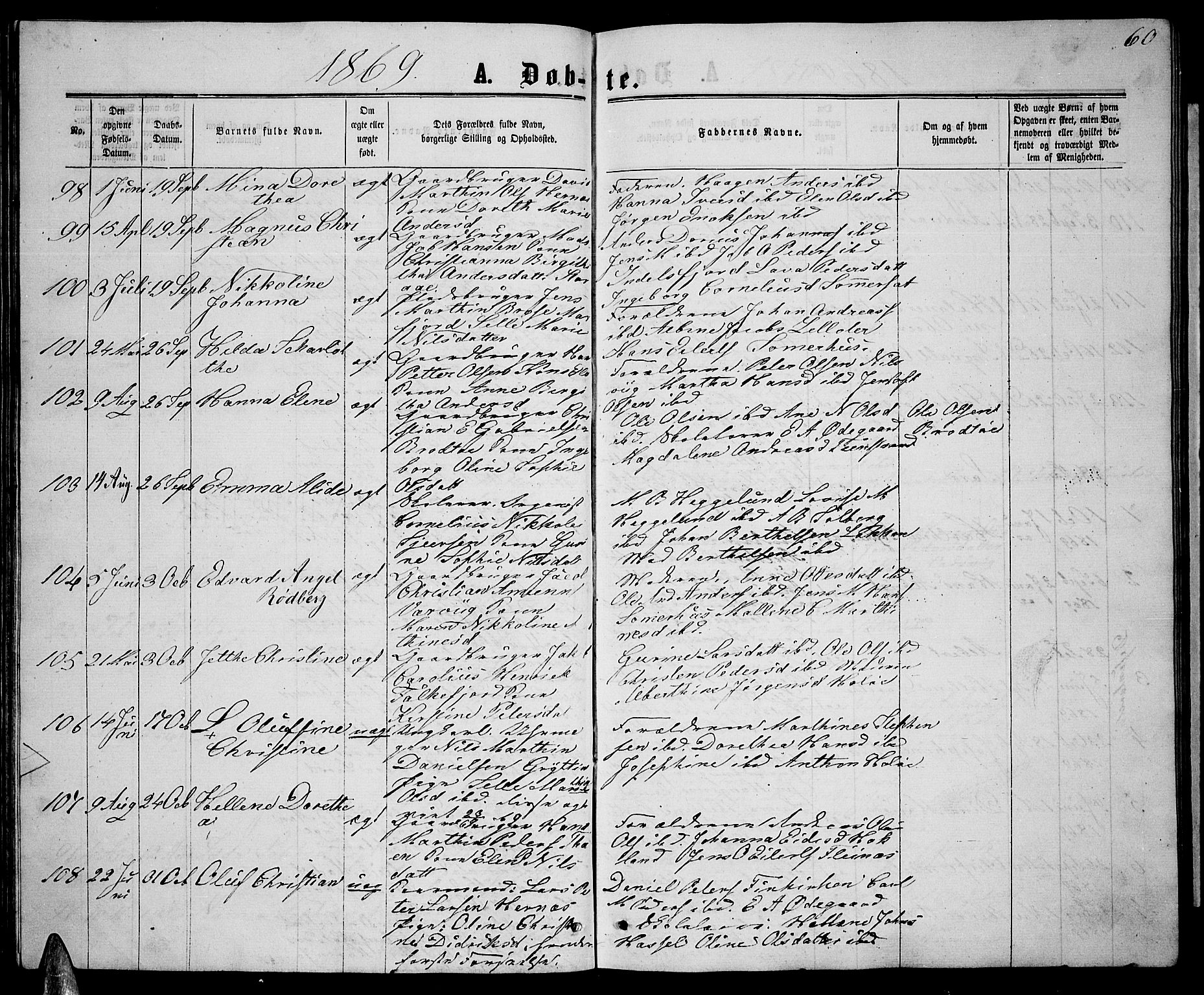 Ministerialprotokoller, klokkerbøker og fødselsregistre - Nordland, AV/SAT-A-1459/888/L1266: Parish register (copy) no. 888C04, 1864-1877, p. 60