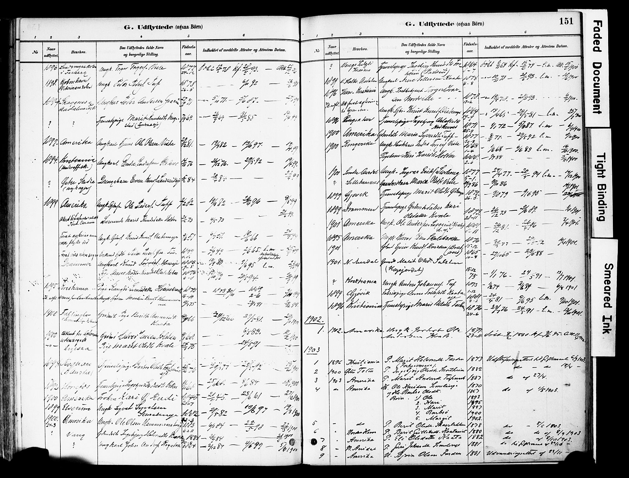 Vestre Slidre prestekontor, AV/SAH-PREST-136/H/Ha/Haa/L0006: Parish register (official) no. 6, 1881-1912, p. 151