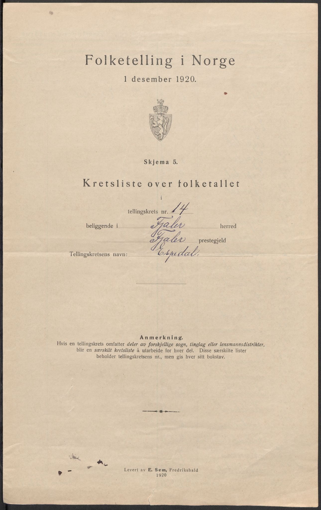 SAB, 1920 census for Fjaler, 1920, p. 53