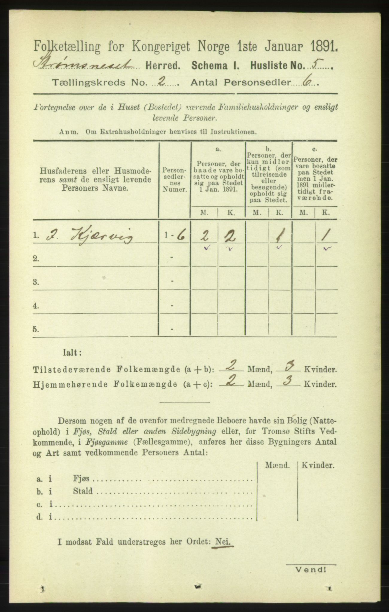 RA, 1891 census for 1559 Straumsnes, 1891, p. 187