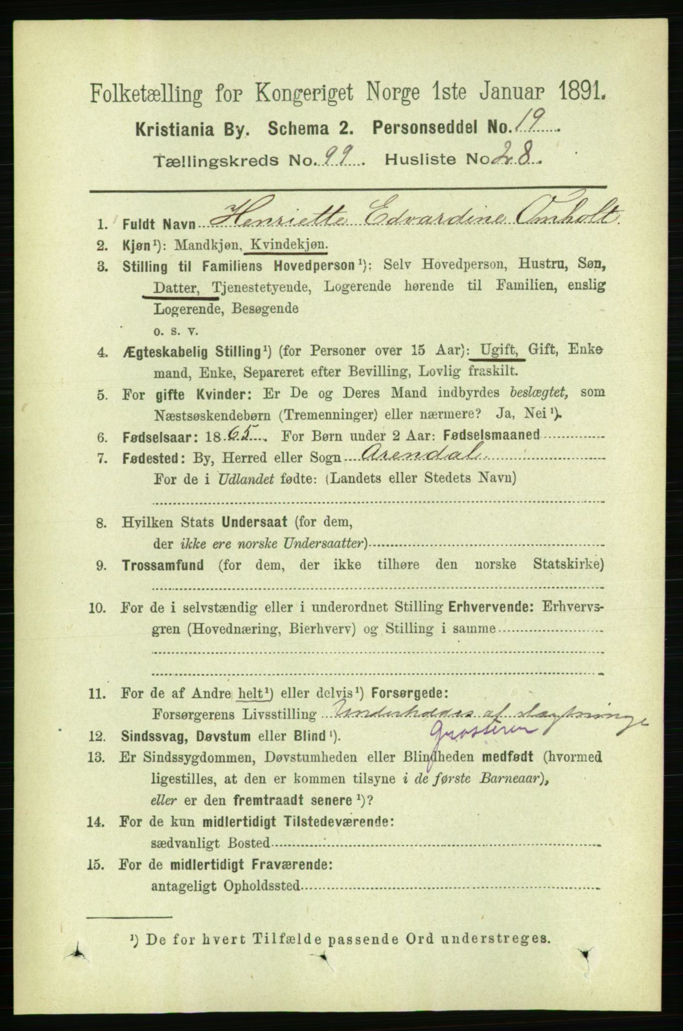 RA, 1891 census for 0301 Kristiania, 1891, p. 49070