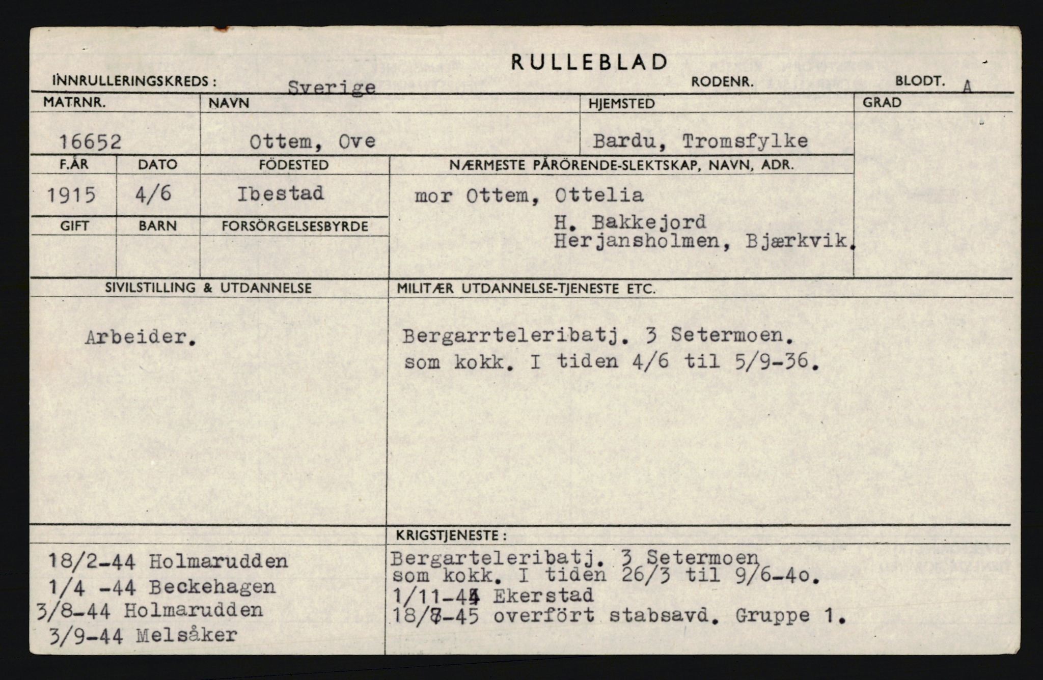 Forsvaret, Troms infanteriregiment nr. 16, AV/RA-RAFA-3146/P/Pa/L0020: Rulleblad for regimentets menige mannskaper, årsklasse 1936, 1936, p. 1066