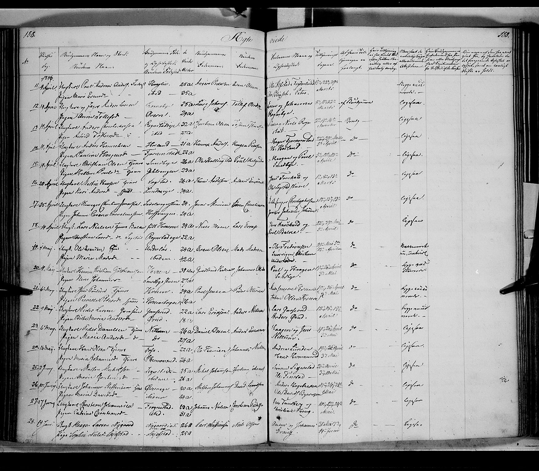 Østre Toten prestekontor, SAH/PREST-104/H/Ha/Haa/L0002: Parish register (official) no. 2, 1840-1847, p. 188