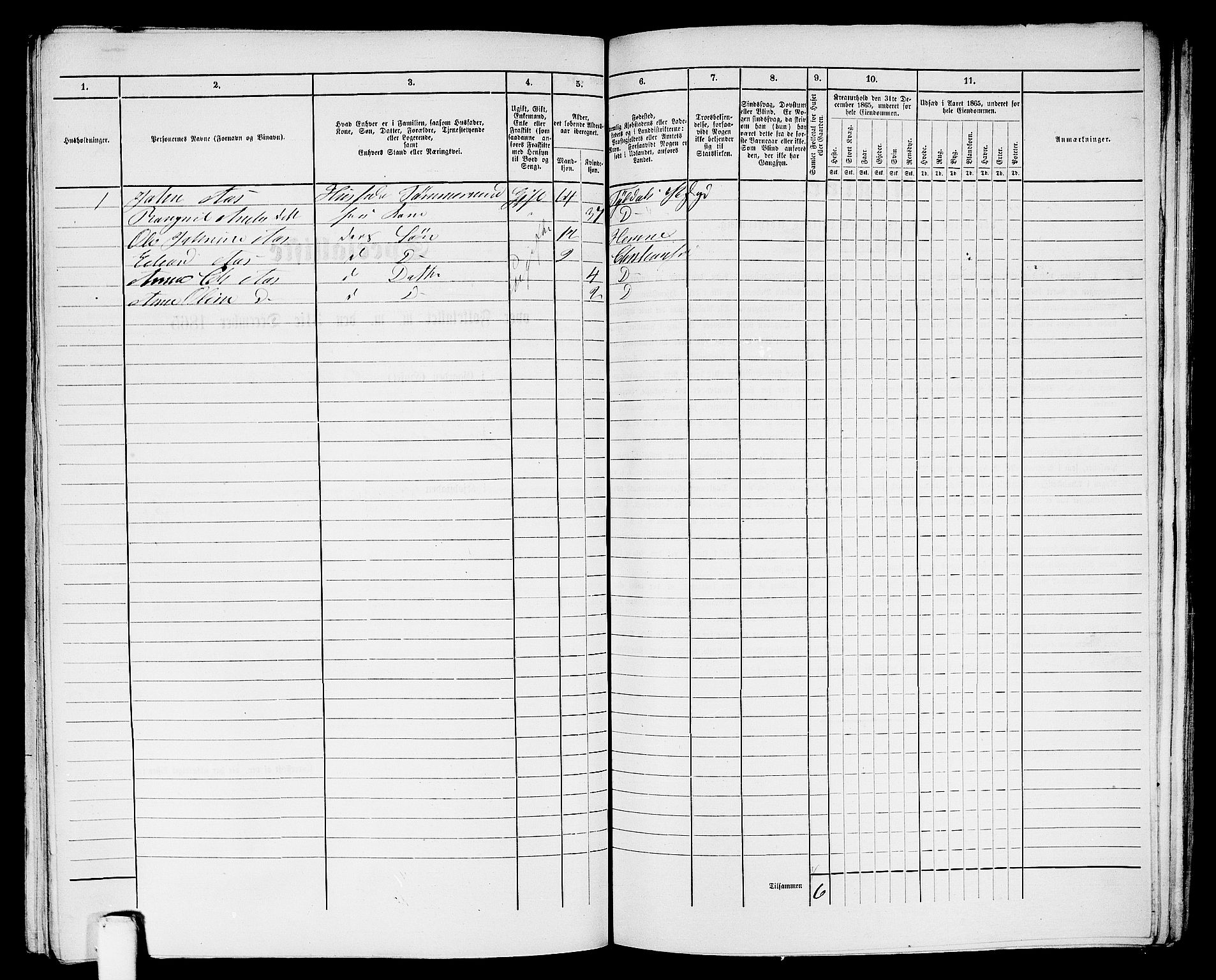 RA, 1865 census for Kristiansund/Kristiansund, 1865, p. 868