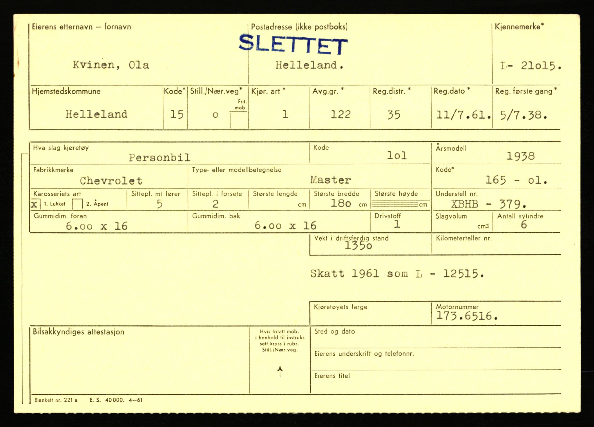 Stavanger trafikkstasjon, AV/SAST-A-101942/0/F/L0037: L-20500 - L-21499, 1930-1971, p. 1541