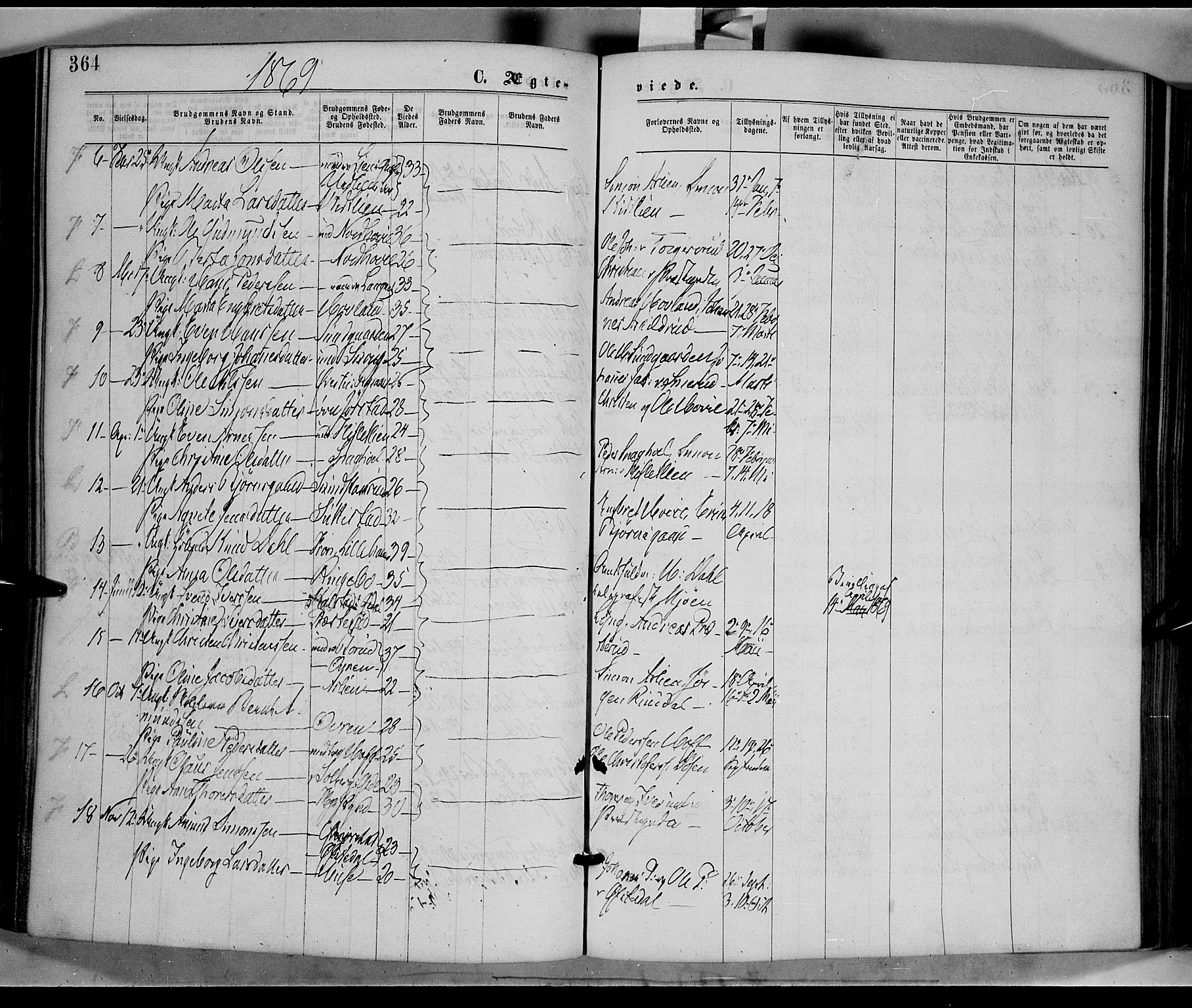 Fåberg prestekontor, AV/SAH-PREST-086/H/Ha/Haa/L0007: Parish register (official) no. 7, 1868-1878, p. 364