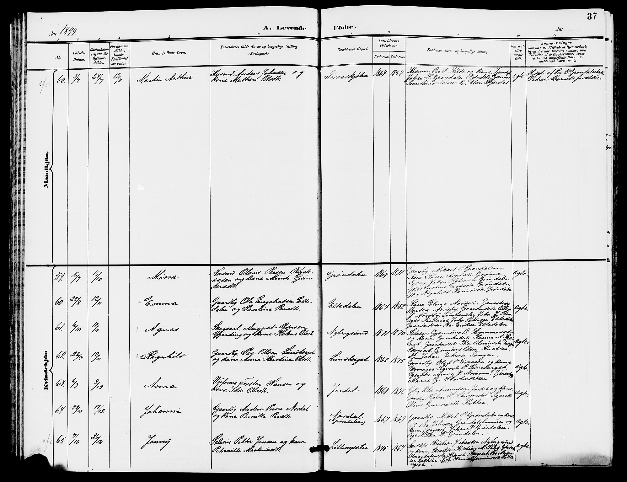 Trysil prestekontor, AV/SAH-PREST-046/H/Ha/Hab/L0006: Parish register (copy) no. 6, 1896-1912, p. 37