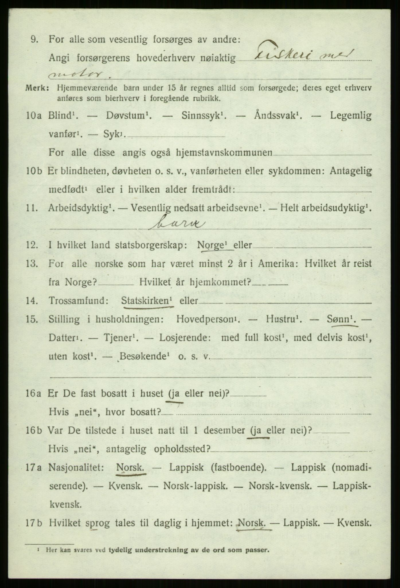 SATØ, 1920 census for Bjarkøy, 1920, p. 2038