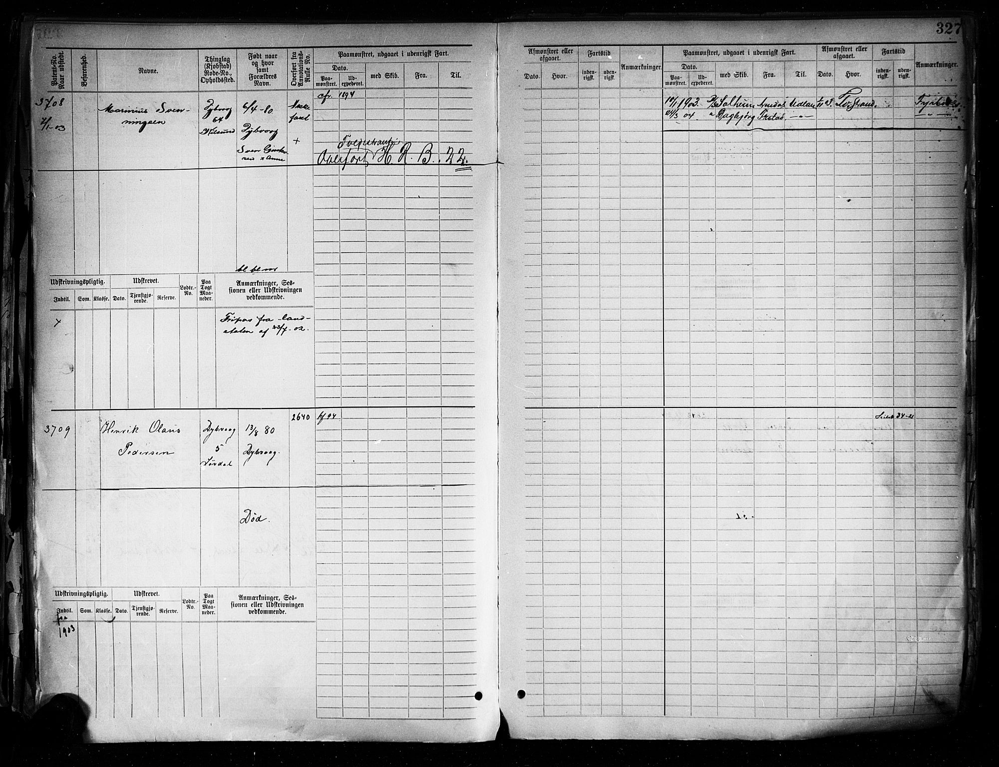 Tvedestrand mønstringskrets, AV/SAK-2031-0011/F/Fb/L0005: Hovedrulle A nr 3057-3817, R-6, 1890-1920, p. 336