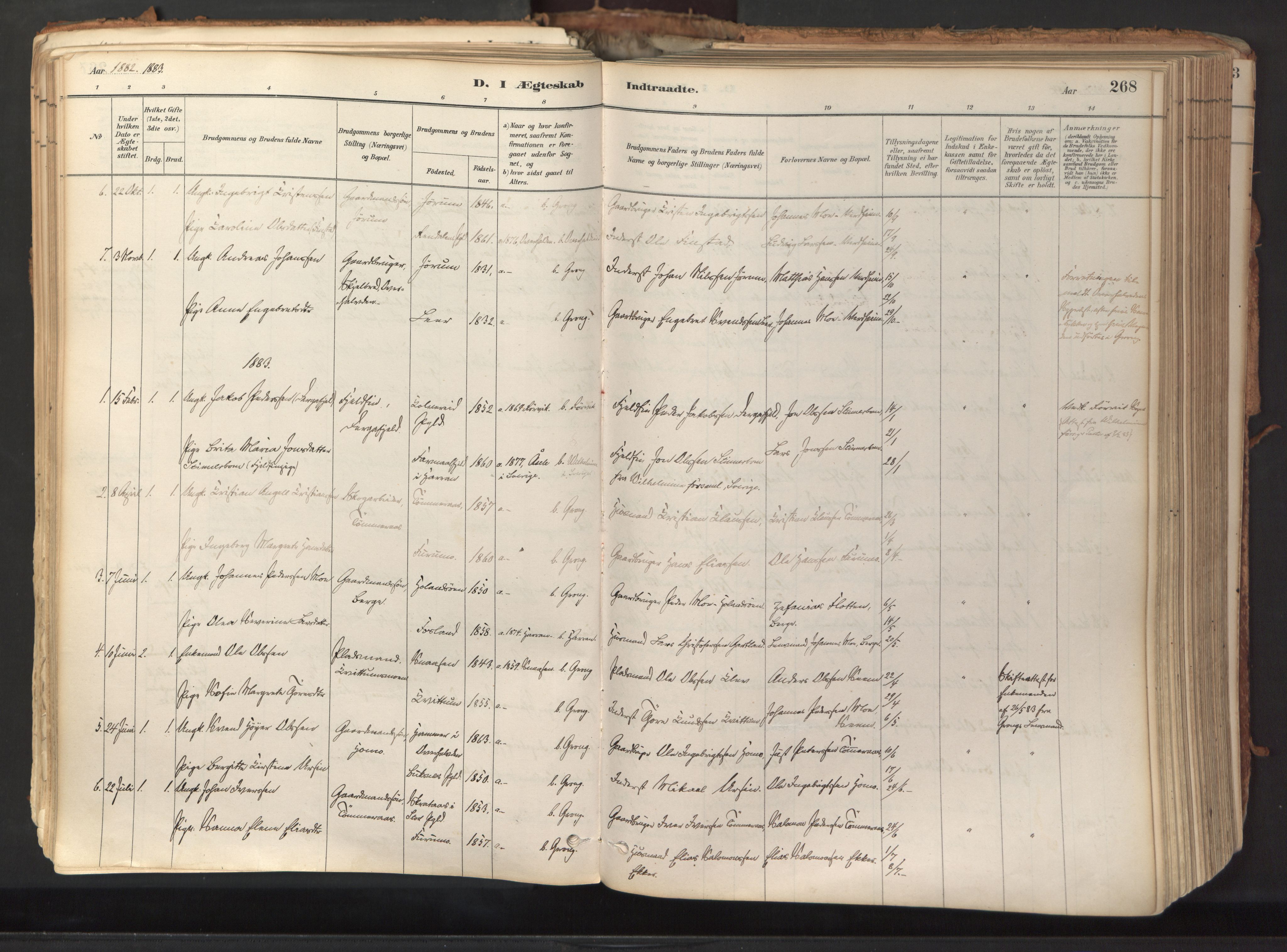 Ministerialprotokoller, klokkerbøker og fødselsregistre - Nord-Trøndelag, SAT/A-1458/758/L0519: Parish register (official) no. 758A04, 1880-1926, p. 268