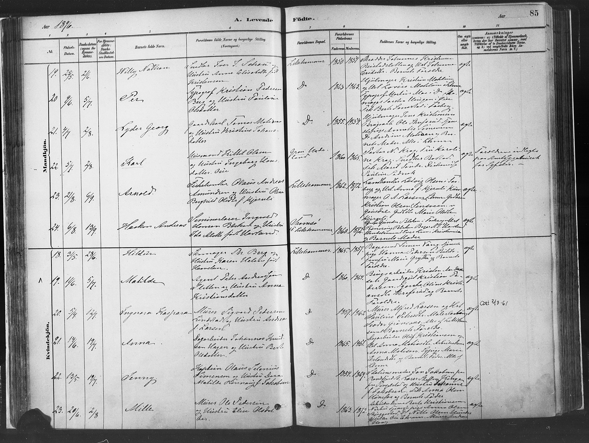 Fåberg prestekontor, AV/SAH-PREST-086/H/Ha/Haa/L0010: Parish register (official) no. 10, 1879-1900, p. 85