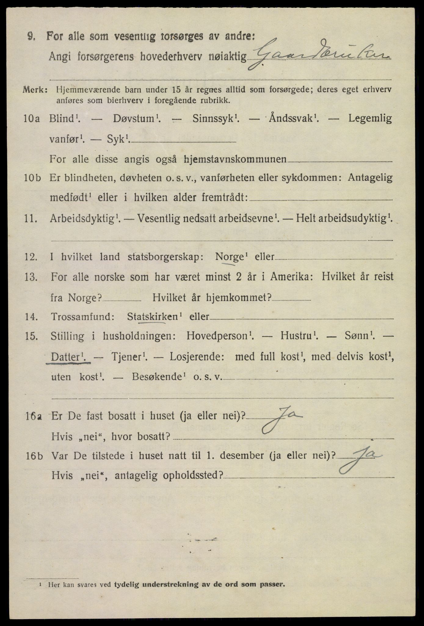 SAKO, 1920 census for Bø (Telemark), 1920, p. 1903