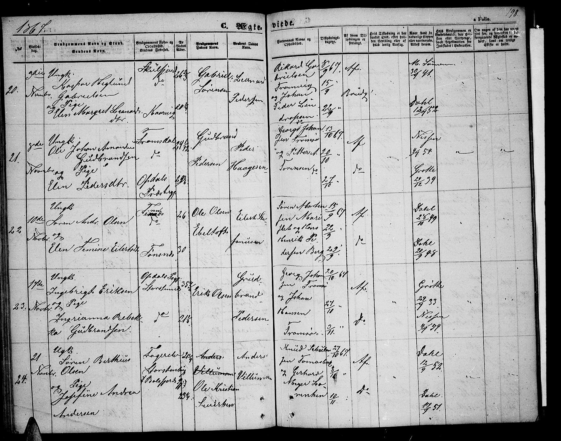 Tromsøysund sokneprestkontor, AV/SATØ-S-1304/G/Gb/L0001klokker: Parish register (copy) no. 1, 1857-1869, p. 198