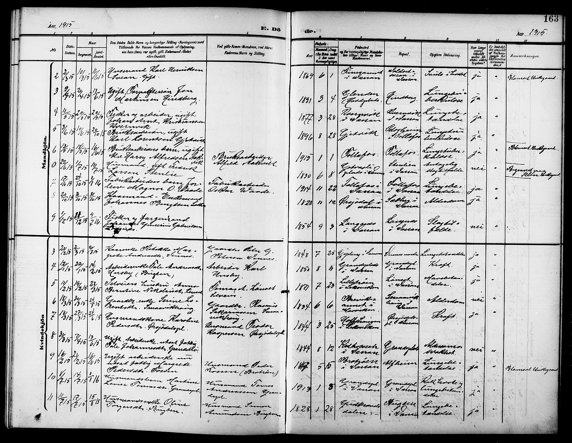 Ministerialprotokoller, klokkerbøker og fødselsregistre - Nord-Trøndelag, AV/SAT-A-1458/744/L0424: Parish register (copy) no. 744C03, 1906-1923, p. 163