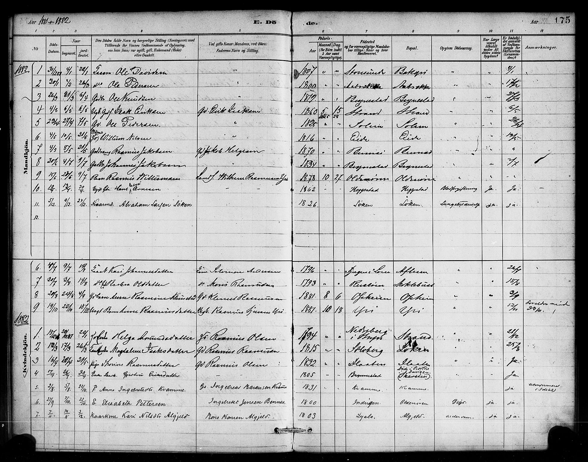 Innvik sokneprestembete, SAB/A-80501: Parish register (official) no. C 1, 1879-1900, p. 175